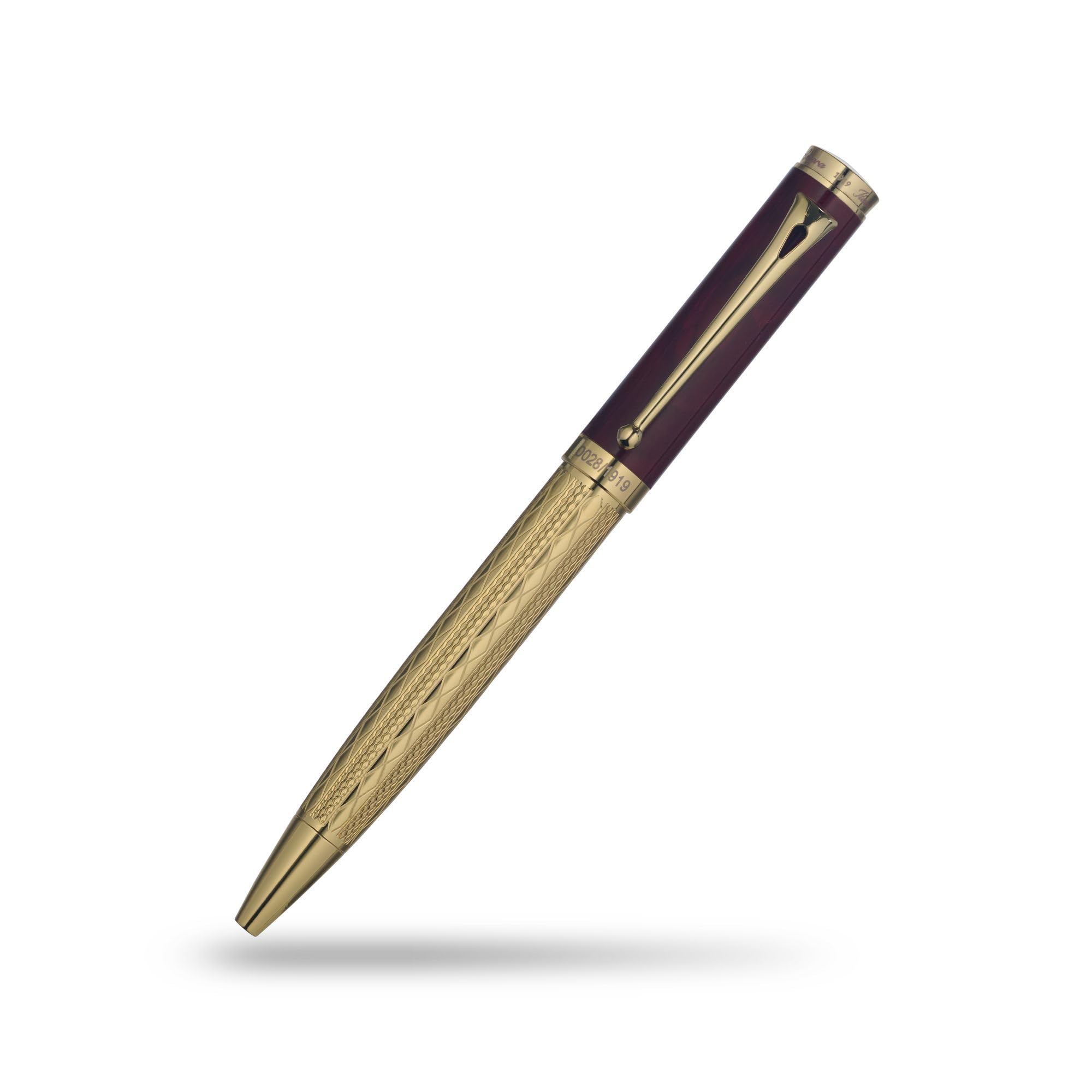 Sponsored Ad – Dolce Vita Bordeaux Limited 1919 Edition Refillable Ballpoint Pen - 24K Gold Trim - Engraved Luxury Pen - Gift for Men & Women - Blue Ink