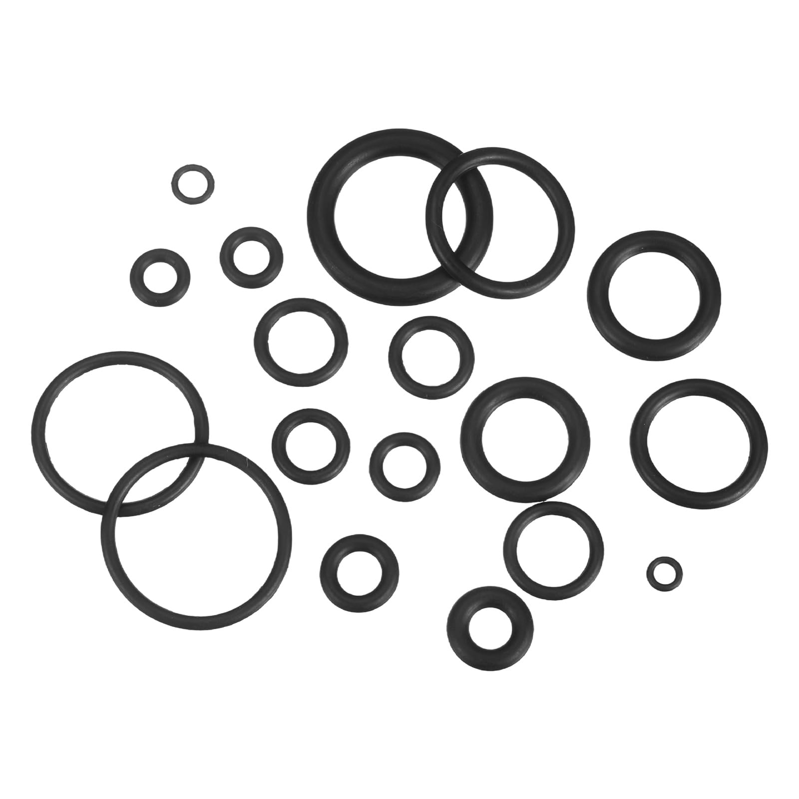 sourcing map 225pcs O-Ring Assortment Kit 3-22mm Nitrile Rubber O-Rings Assortment Set for Plumbing Automotive Mechanical Electrical Cylinder Repairs, Black