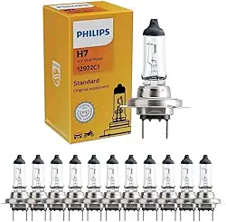 Pack 10 Lampadas H7 Halogena 12V 55W 2800K Luz Branca Quente