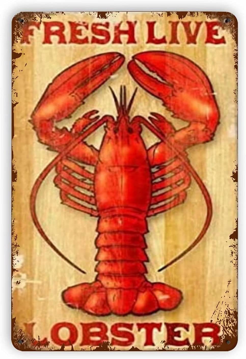 Metal Decorations for Wall Bedroom Fresh Live Lobster Metal Sign Seafood Home Bedroom Cafe Garage Metal Sign Vintage Home Decor Rustic Tin Signs Wall Art Metal Poster for Garage Bar 8x12inches
