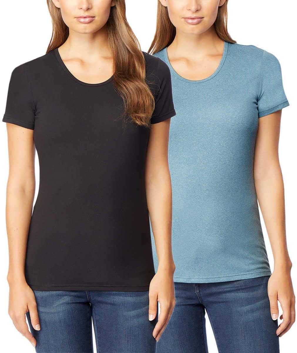 32 DEGREES Women 2 Pack Cool Scoop Neck Wicking Tee Shirt