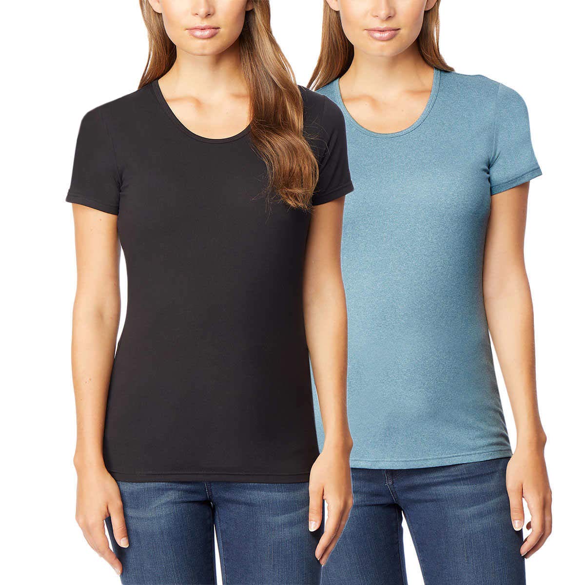 32 DEGREES Women 2 Pack Cool Scoop Neck Wicking Tee Shirt