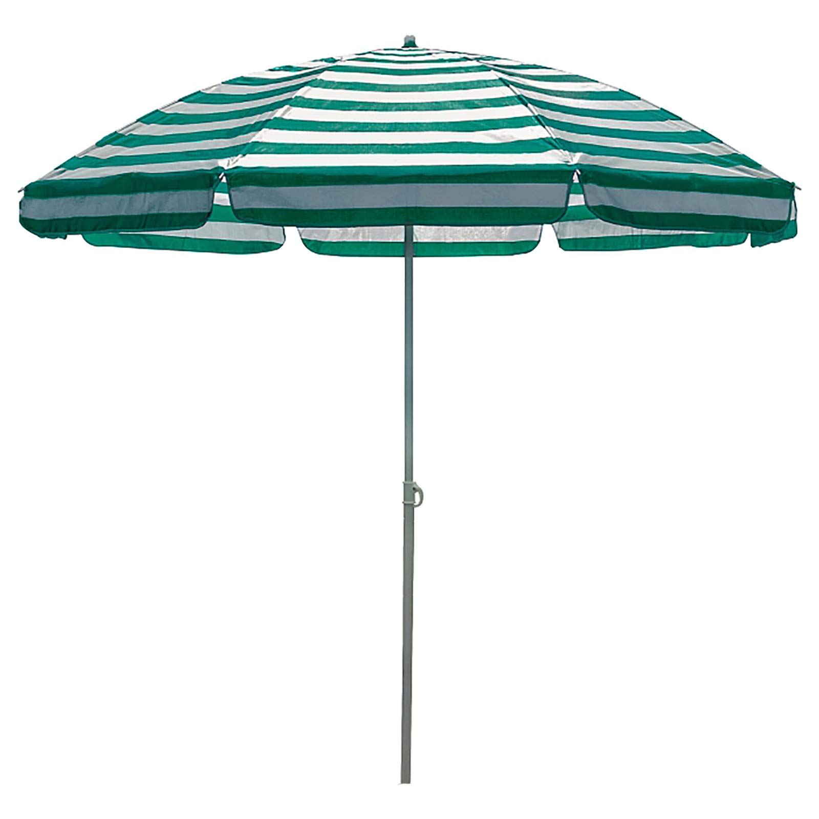 XJBTBA Parasol ogrodowy Parasol Parasol Mały parasol plażowy w paski (2 m / 6,5 stopy) z kotwicą piaskową, przenośny wodoodporny parasol ogrodowy na zewnątrz Patio, okrągły parasol przeciwsłoneczny na