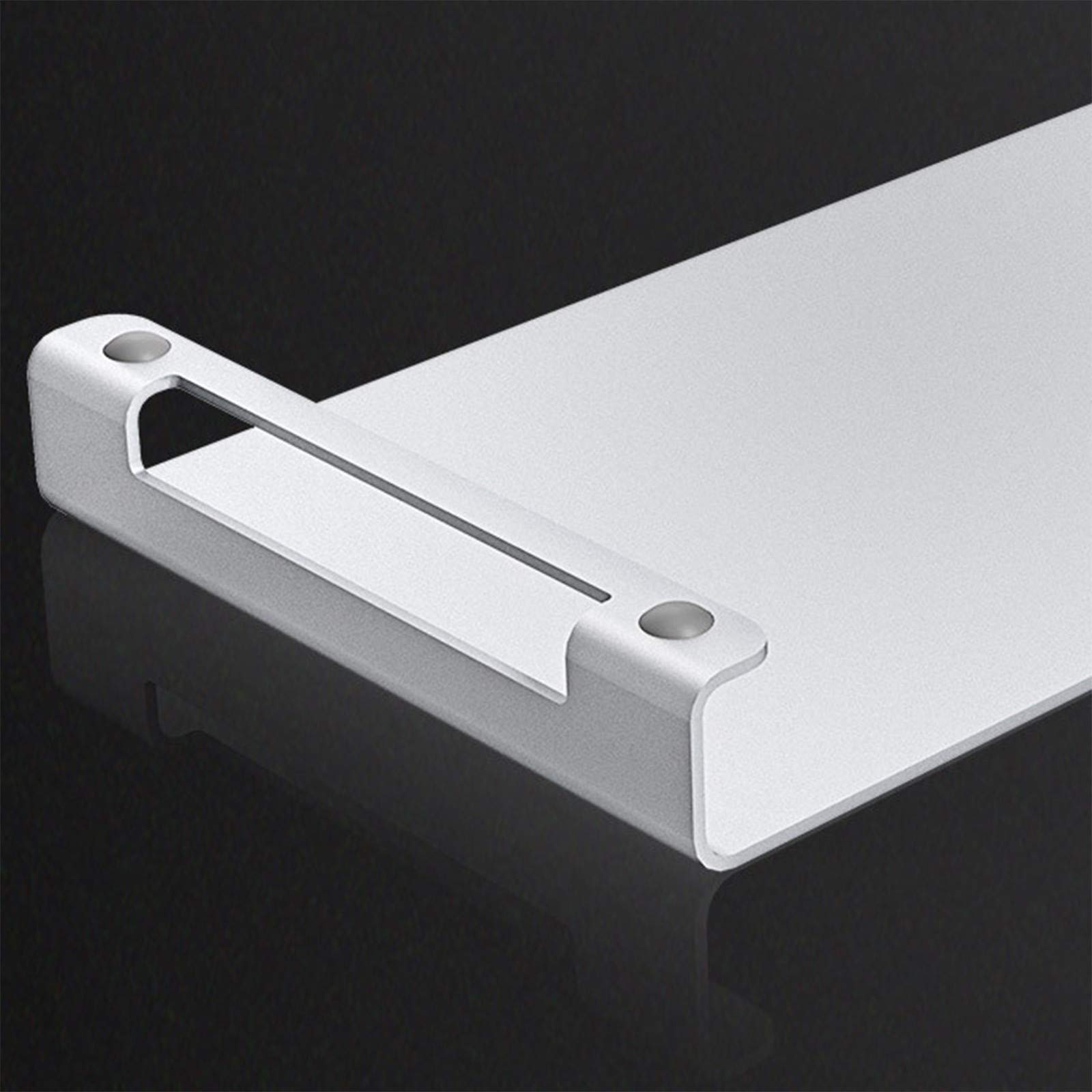Supporto per Monitor per la Scrivania, Rialzo da Terra per PC, Desktop Base del Supporto Booster Pad, Lega di Alluminio, 400 * 210 * 45mm, Argento