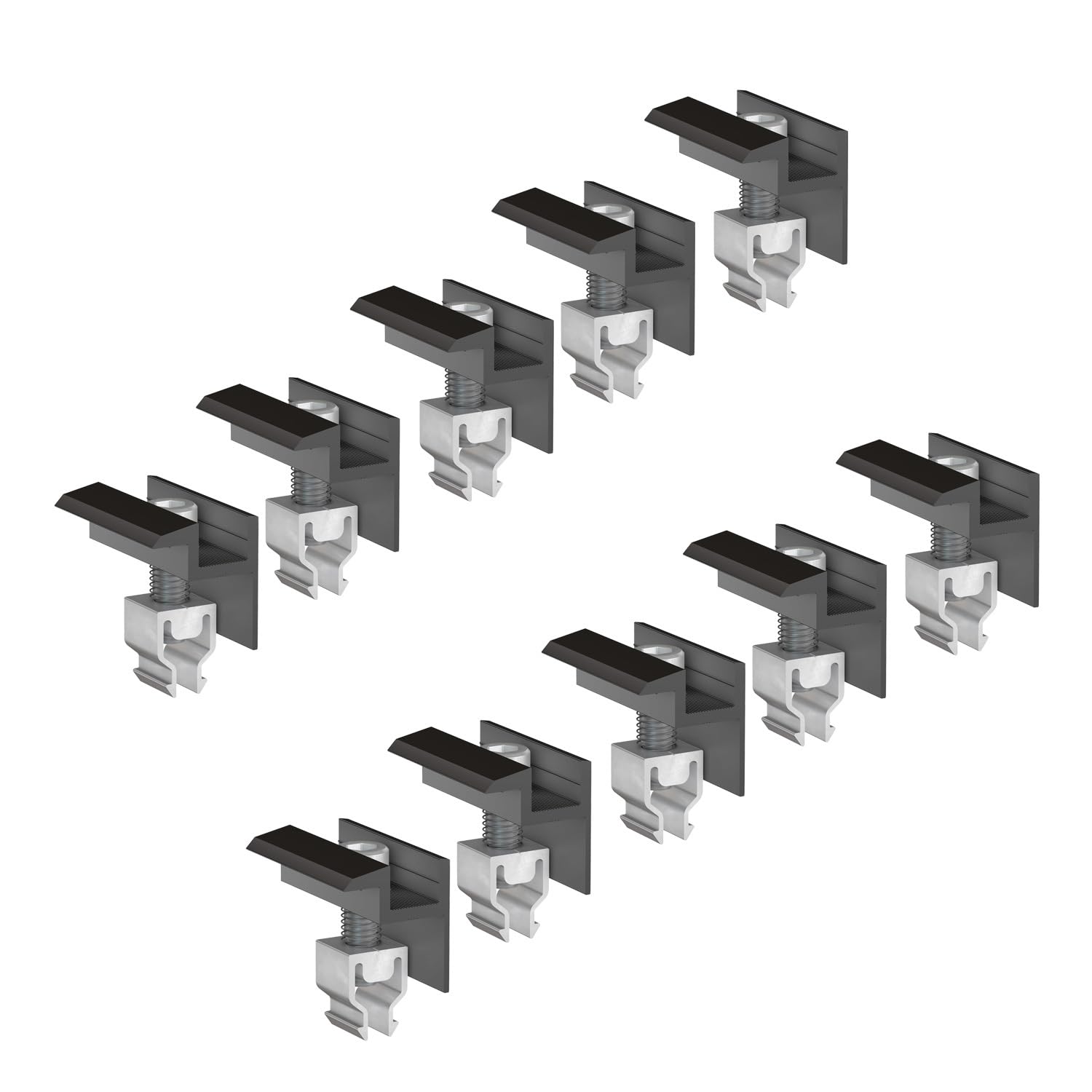 10x Handelskönig Endklemme Klick-Klemme schwarz zur Befestigung von Solarmodulen mit einer Rahmenhöhe von 30 - 40 mm