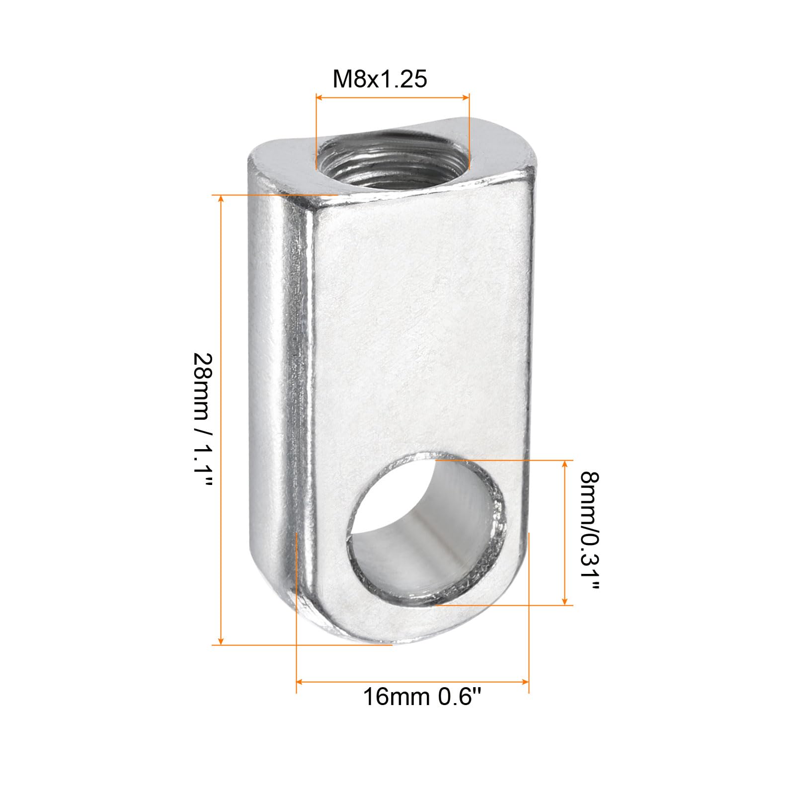 QUARKZMAN Vérin à Gaz M8, Raccord de Joint, Connecteurs Filetés Femelles, Acier Ton Argent, 10 Pièces