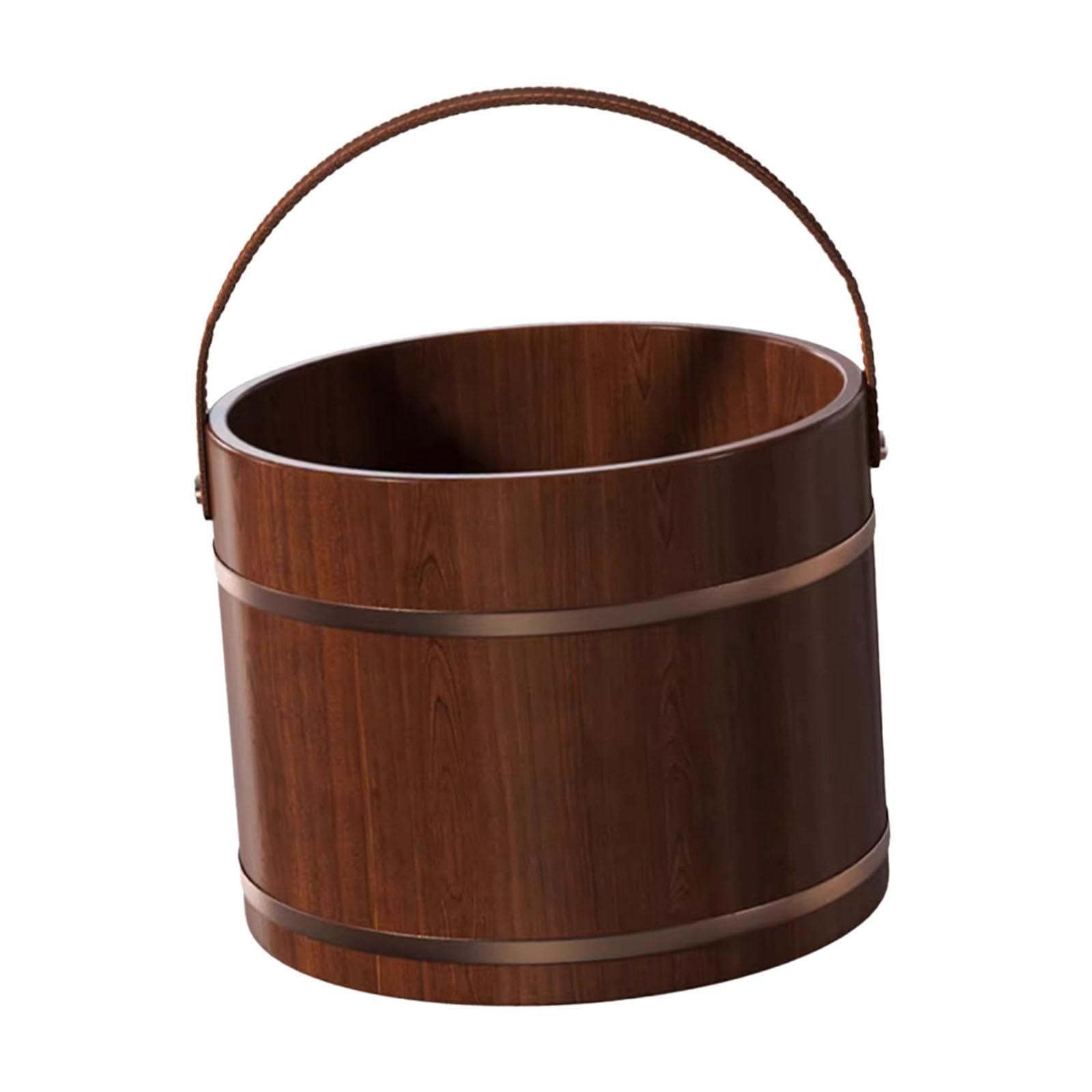 B Baosity Footbath Cubeta de Madera para Pedicura Barreño para Lavado para de Pies Cuenco para Limpieza Y Relajación Adecuada para Sauna Baño Hogar, Sin tapa