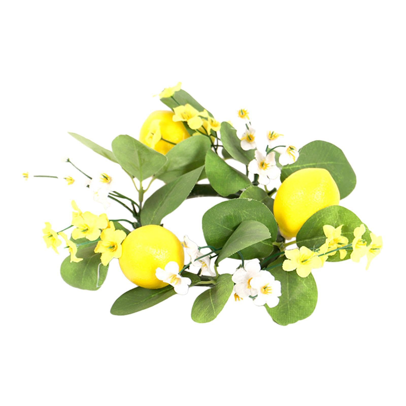 Twisaxc Pillars Candle Rings Wreaths Wedding Centerpieces Featuring Stunning Lemon Garland Creating Magical Pillars Candle Holders Wreaths Small Door Decor