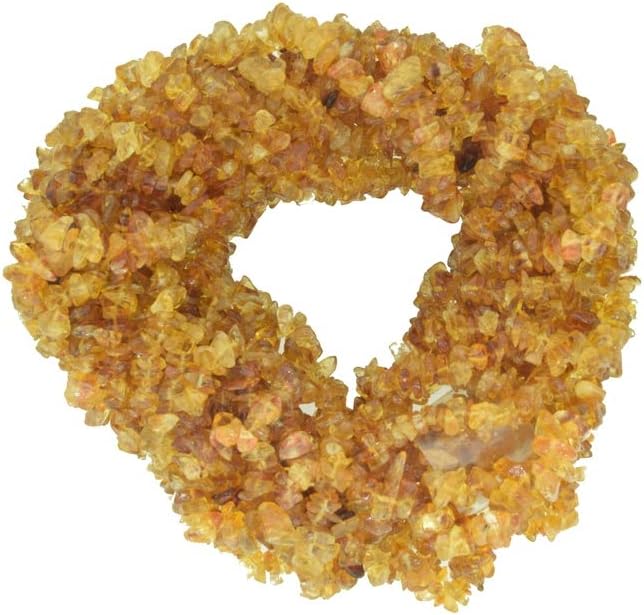 ShreeCrystalsBeads Natural Dark Citrine Gemstone Chips Beads for Jewelry Making Free Form Shape, Dark Citrine Chips, 10 Strands Each of 34" Length