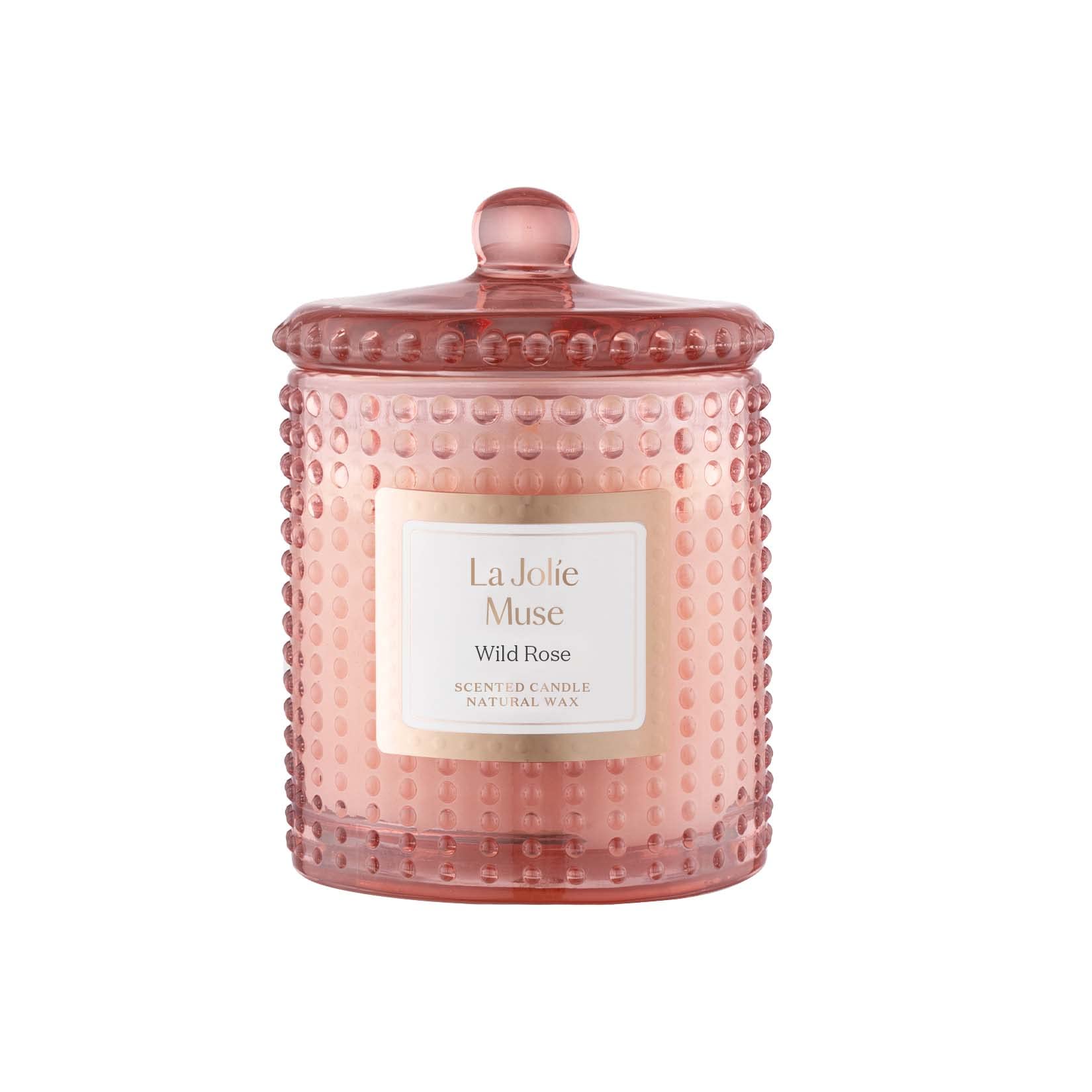 La Jolíe MuseRose Scented Candle, Rose Noir & Oud Candles for Home Scented, Candle for Valentine's Day, Natural Soy Candles, 75 Hours Long Burning, 285g