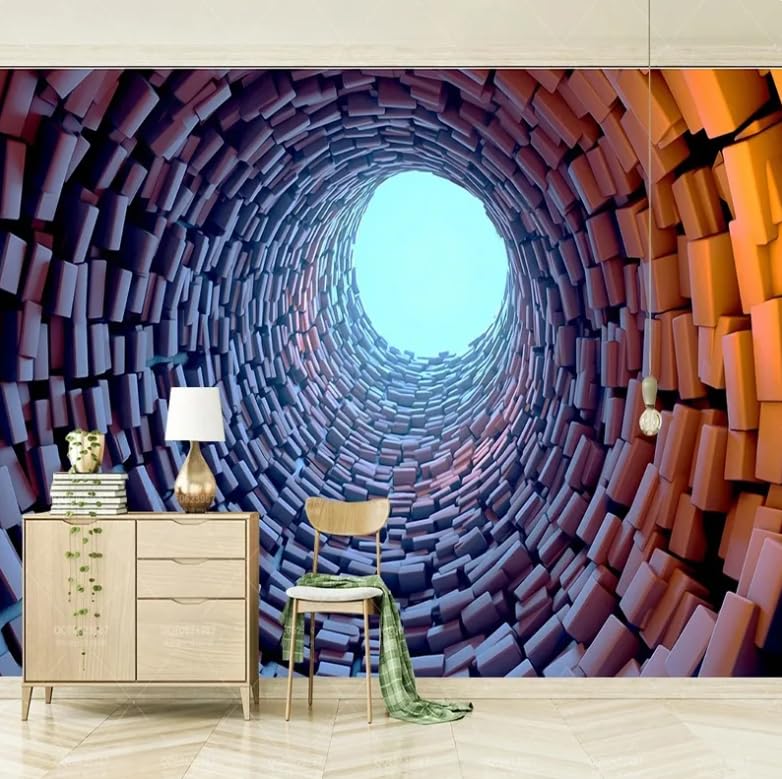 Photo murale grotte blanche décor 3D salon et chambre à coucher