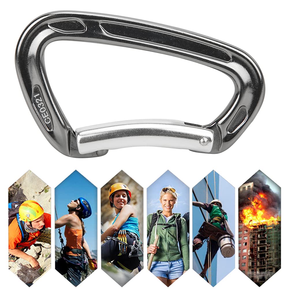Lot de 4 Boucles en Forme de D,Boucle Forme D en Aluminium Durable À Charge Élevée,Mousqueton de Camping Portable À Coopération Étroite pour Sac À Dos de Randonnée Camping