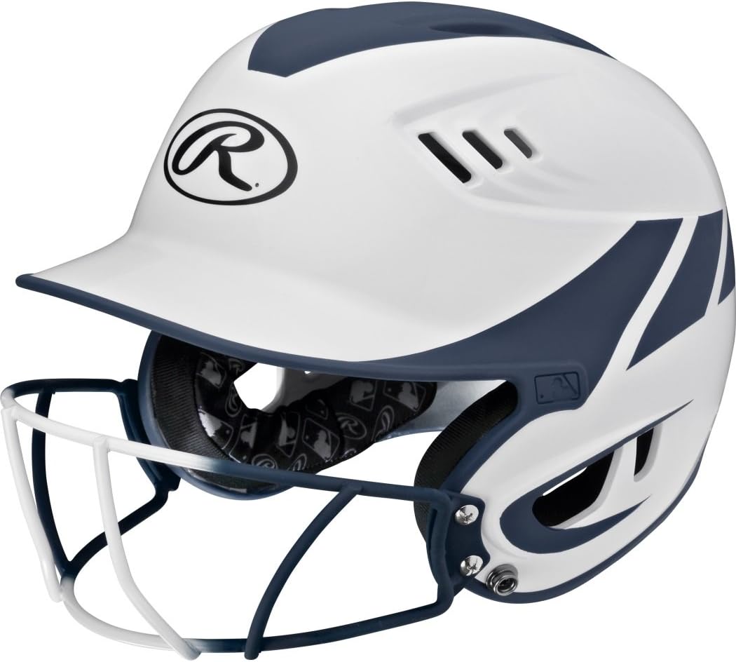 Rawlings Sporting Goods Senior Velo Sized Softball Helmet, White Orange