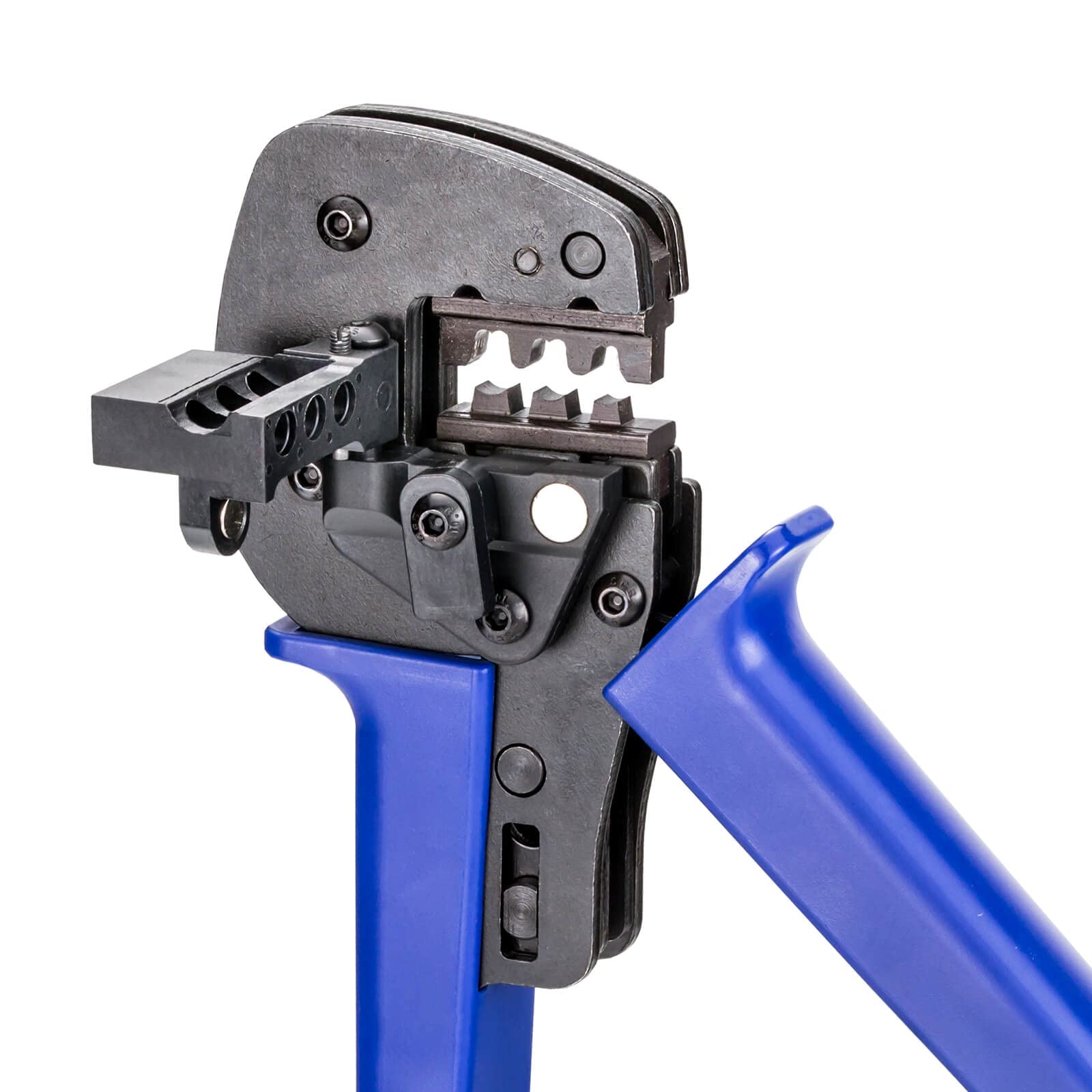 hb-digital Pinza a crimpare professionale per connettori solari di Solar sezione Ø 2,5/4/6 mm² Pinza di precisione cavo solare linea di alimentazione set di utensili per crimpatura solare PV azzurro