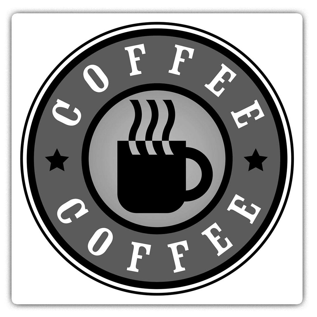 Square Stickers (Set of 2) 10cm BW - Coffee Lover Logo Cup Cafe Barista 39934