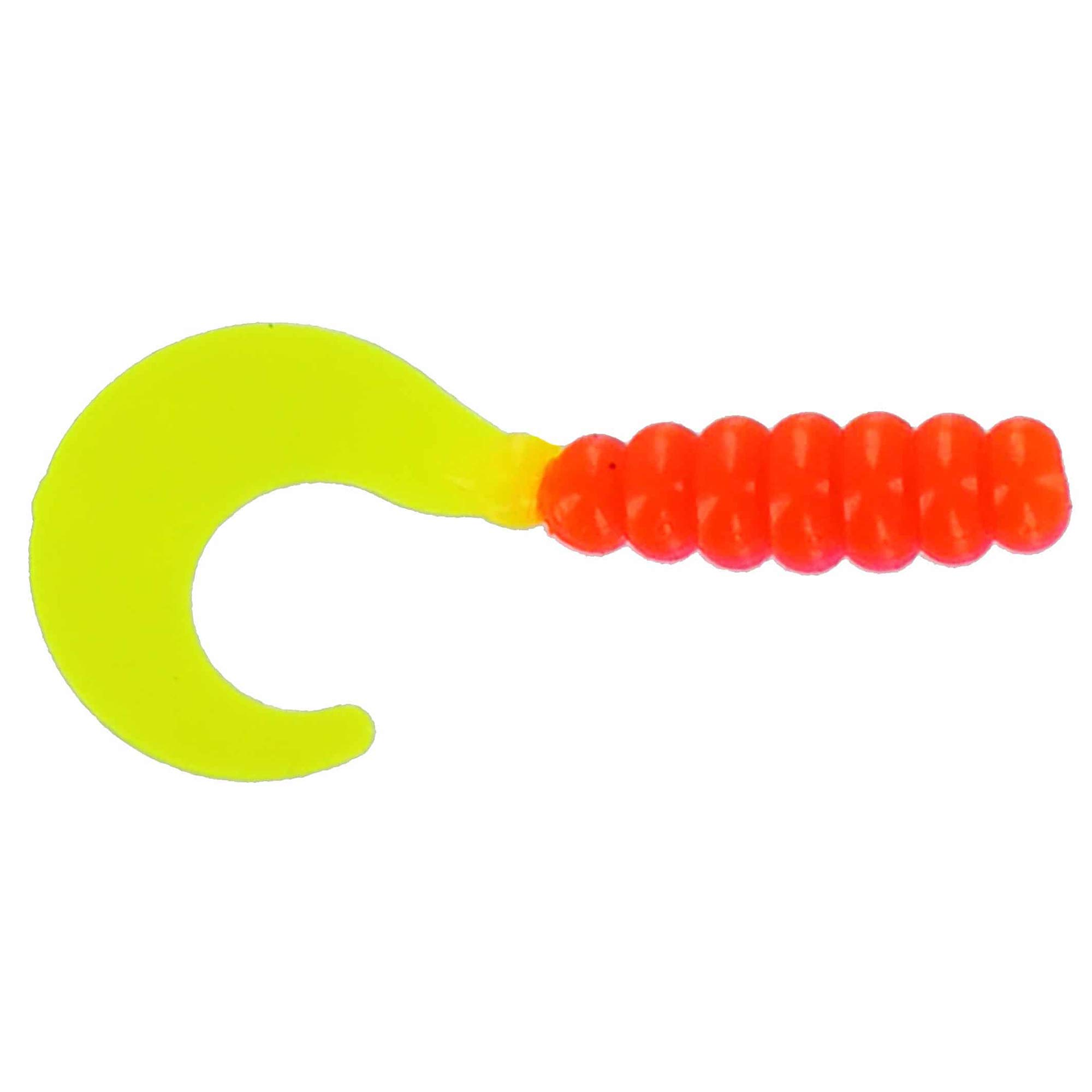 Big Bite Baits FG231 Fat Grub Orange/Chartreuse, 2"