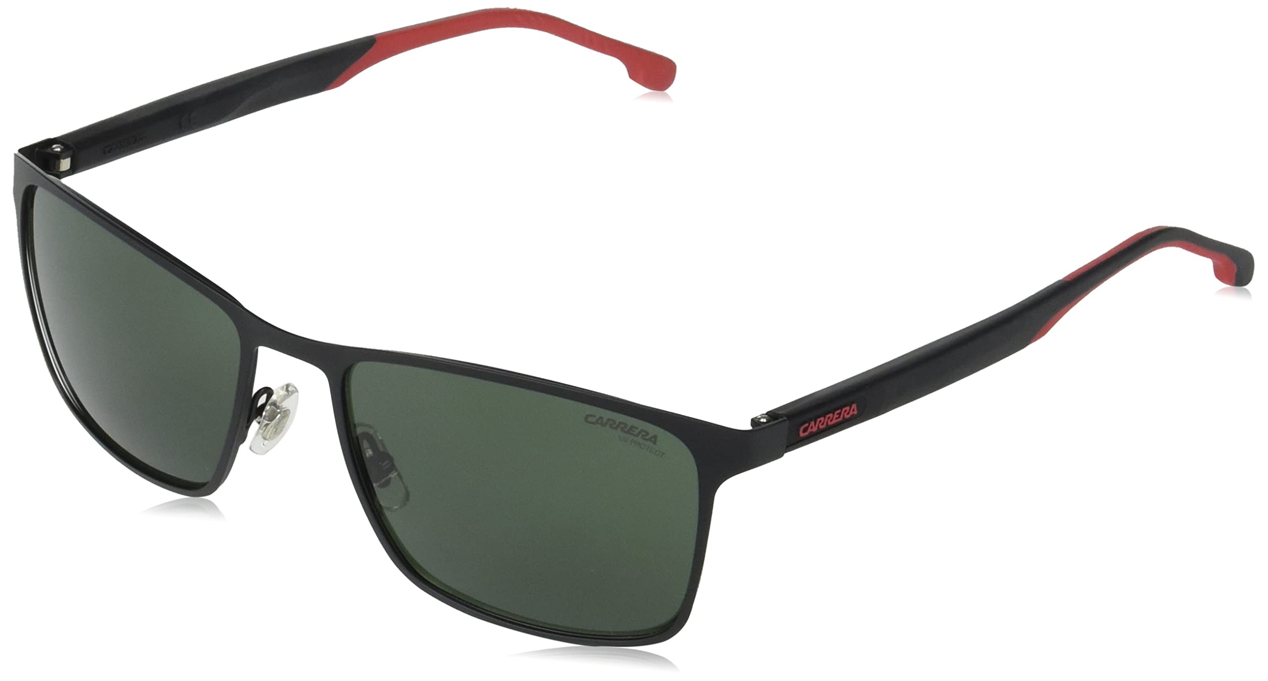 Carrera8048/S Rectangular Non-Polarized Full Rim Sunglasses for Men, 58 mm Lens Width, Black/Green