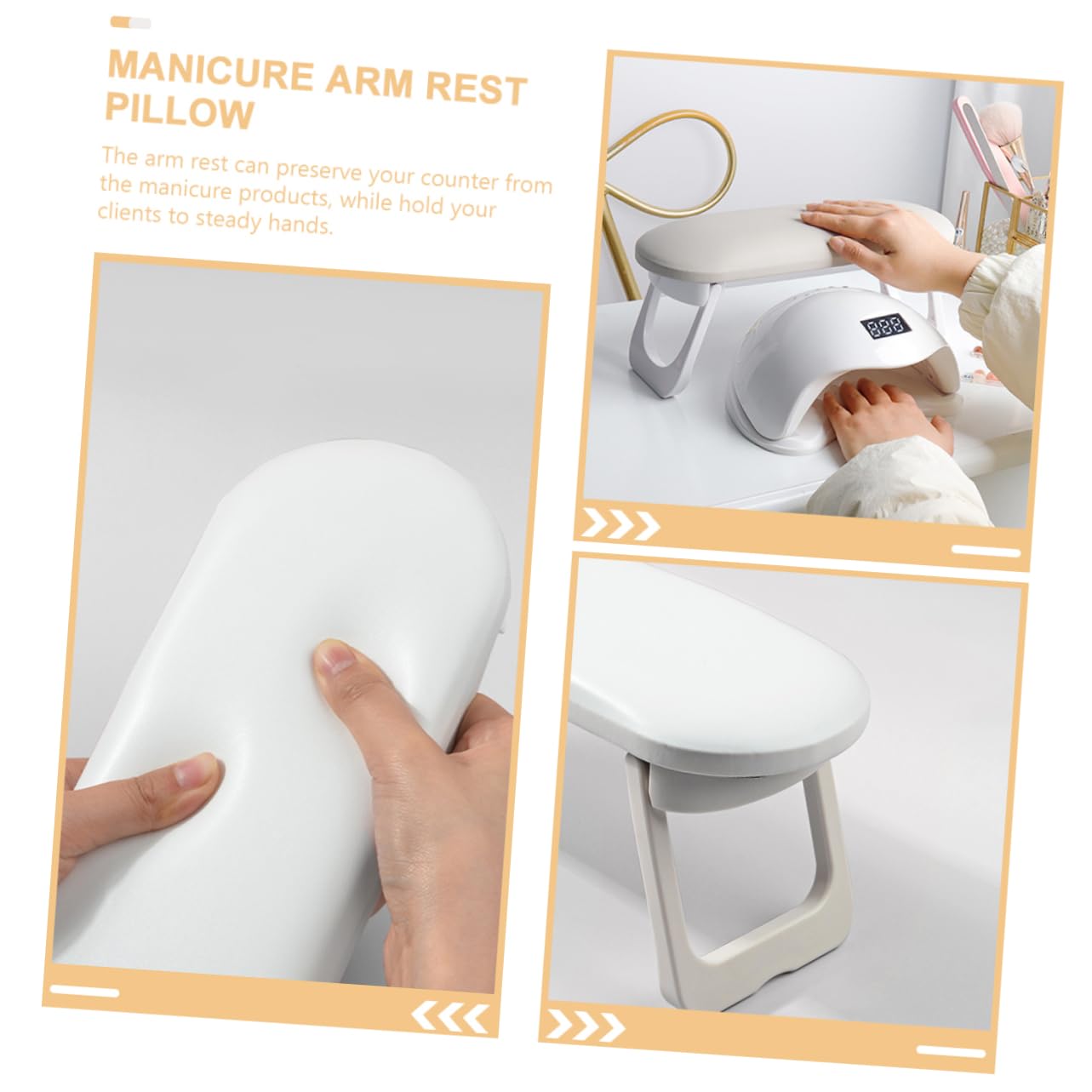 Nail Art Hand Pillow Set Adjustable Nail Arm Rest Cushion Non-Slip Base for Manicure Foldable Hand Pad and Home Use