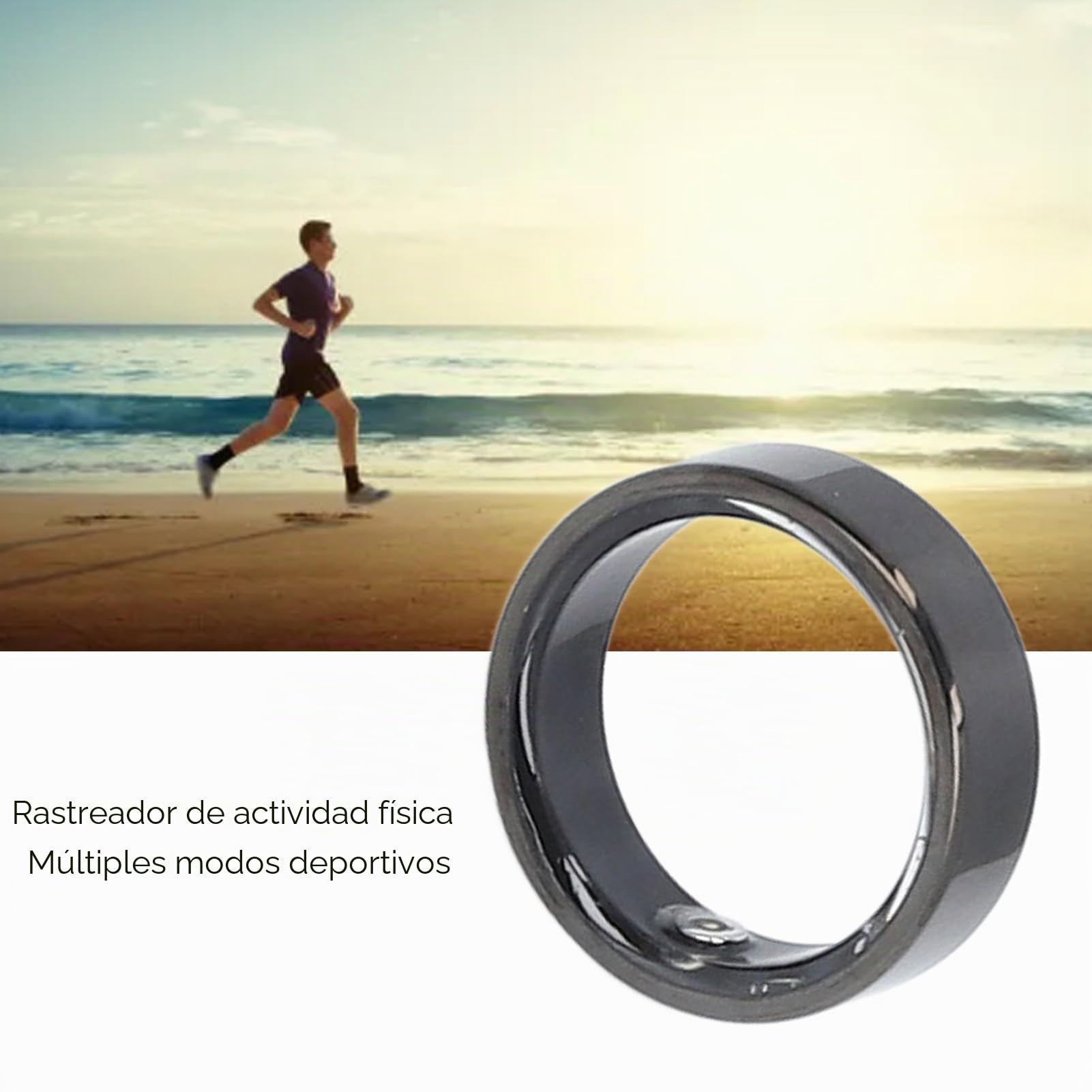 Anillo Inteligente para Hombres y Mujeres, Rastreador de Ejercicios a Prueba de Agua IP68, Monitoreo del Sueño y de los Pasos de Salud, Anillos (21,5 mm/0,85 Pulgadas)