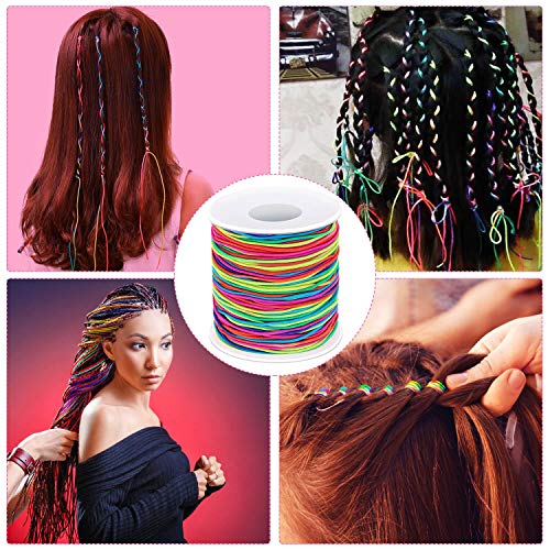 Image of Elastic String for Bracelets, Selizo Bracelet Bead String Elastic Cord for Bracelets, Necklace, Beading, Jewelry Making and Braided Hair Styling (1.2 MM, 109 Yards, Rainbow Color)