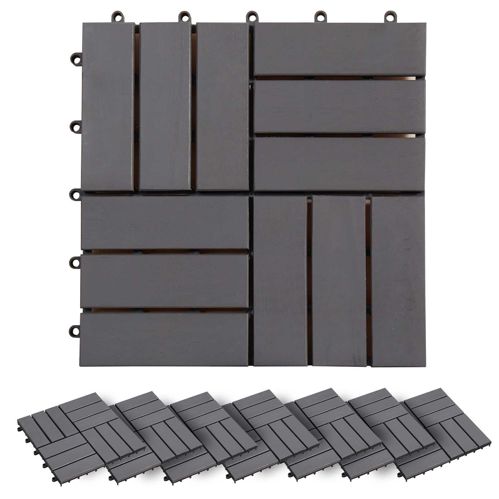 Genérico Tile de Decking 30 uds. Gris 30 x 30 cm Madera de Acacia,Casa y jardín,Productos del hogar,21.6 kg-3444848