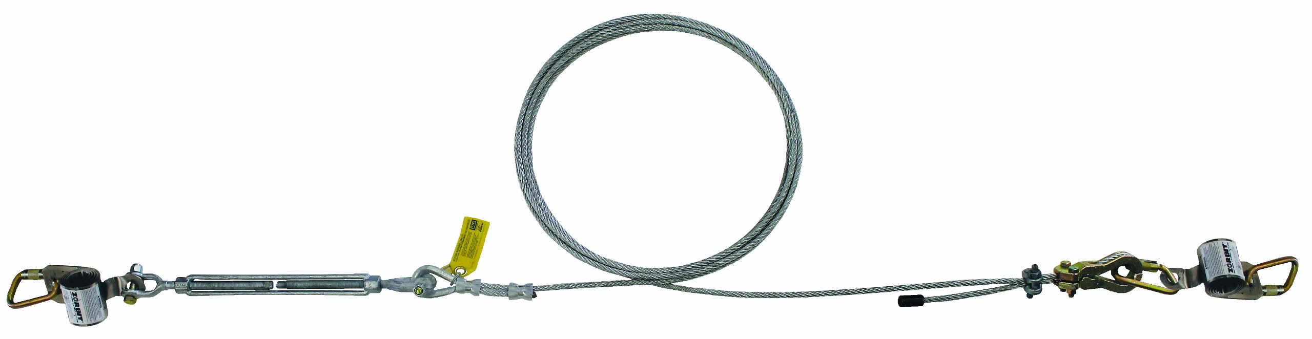 3M DBI-SALA SecuraSpan 7403180 Horizontal System, 180-Foot Galvanized Cable Lifeline, Includes Tensioner, Termination and Mounting Hardware, Zorbit Energy Absorber