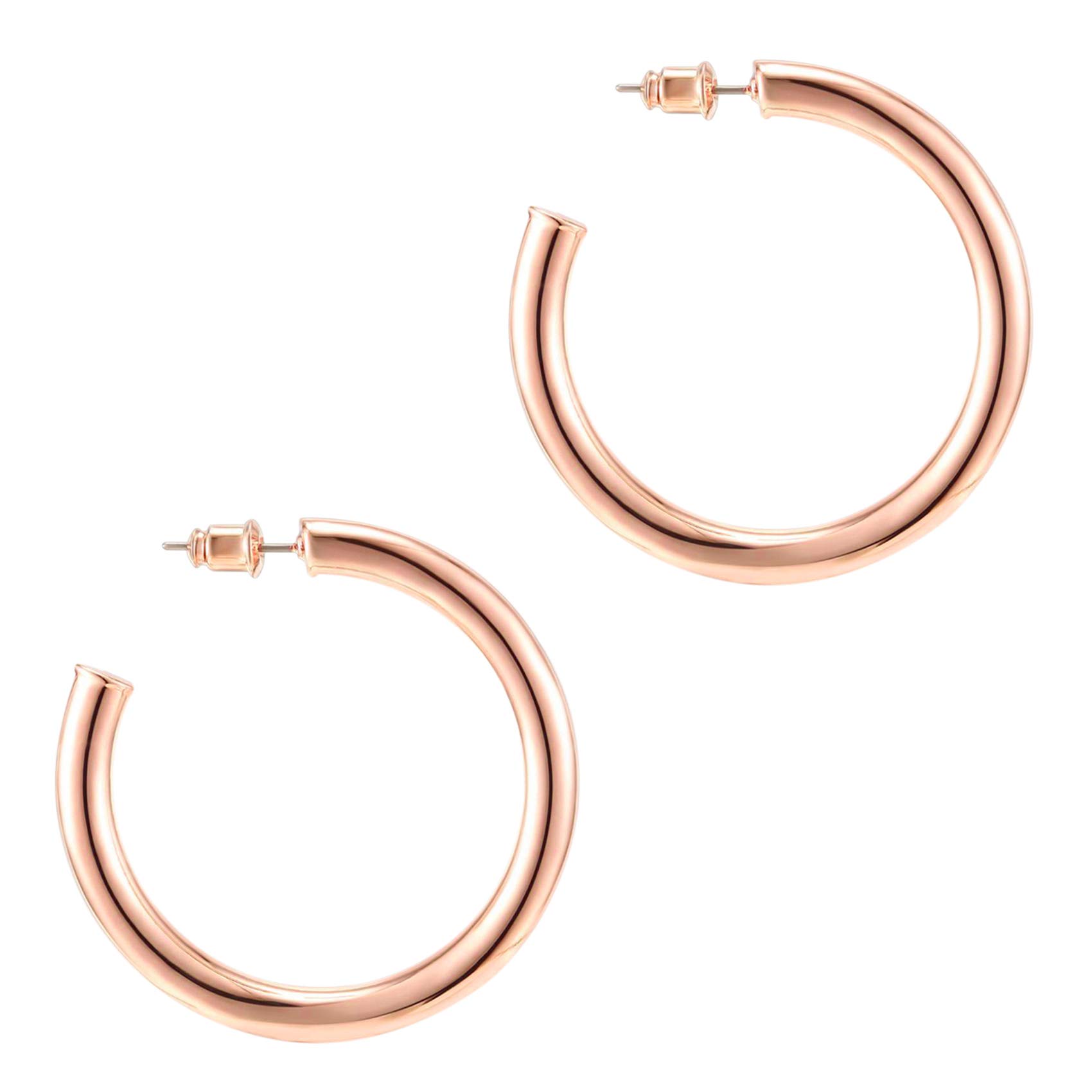PAVOI 14K Gold Plated Lightweight Hoop Earrings for Women, Infinity Hoops