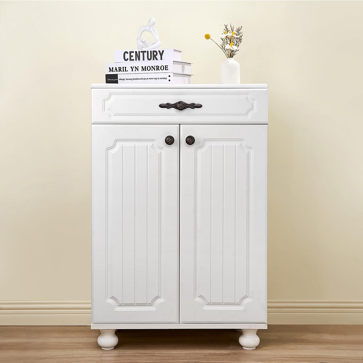 Aandxomk20 Set 3,2 cm Blumenknöpfe für Küchenschrank, ölgeriebene Bronzeknöpfe, Schrank-Hardwareknöpfe für Badezimmer, Büro, Kommode, Schubladen-Knäufe und Schranktüren
