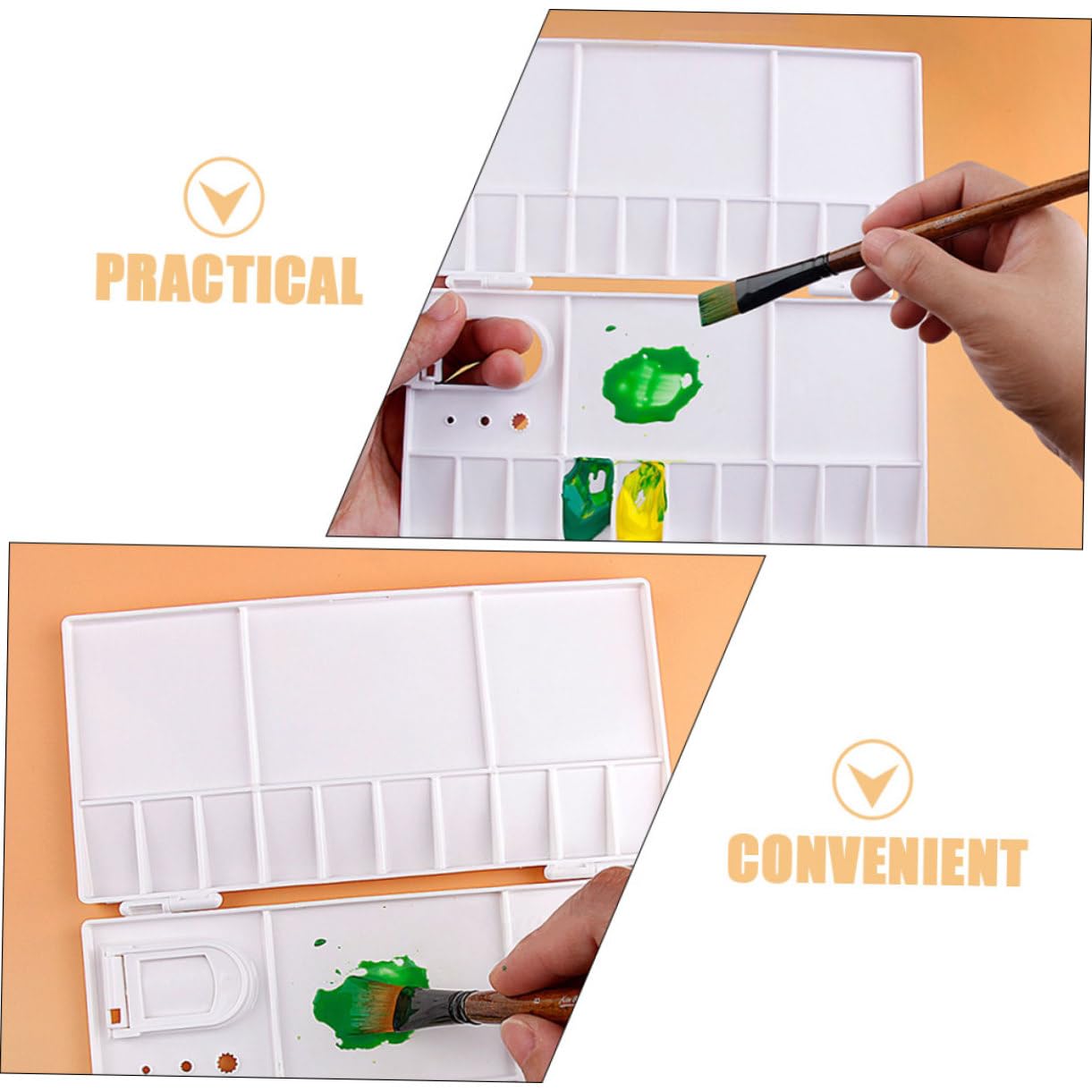 Gadpiparty 5 Series Bandeja para Paleta De Acuarelas De Colores Mixtos Paleta para Mezclar Pinturas Kit para Pintar Acuarelas Compartimentos Lata para 2 Piezas x 5