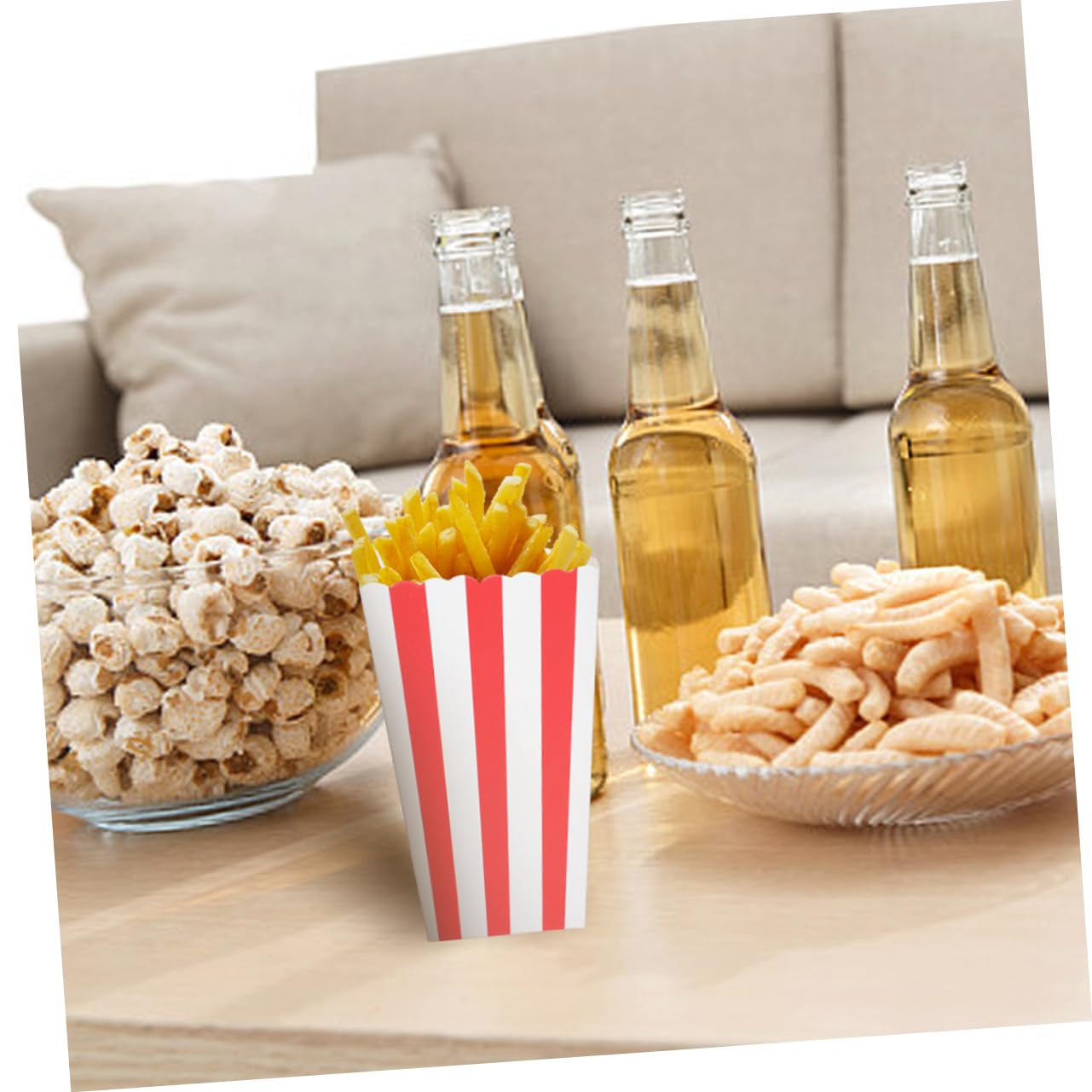 Alipis 50stücke Stk Einweg-popcorn-eimer für Kinobesuche Rot-weiß Gestreifte Popcorn-papierboxen für Snacks Einweg-kino-popcorn-becher