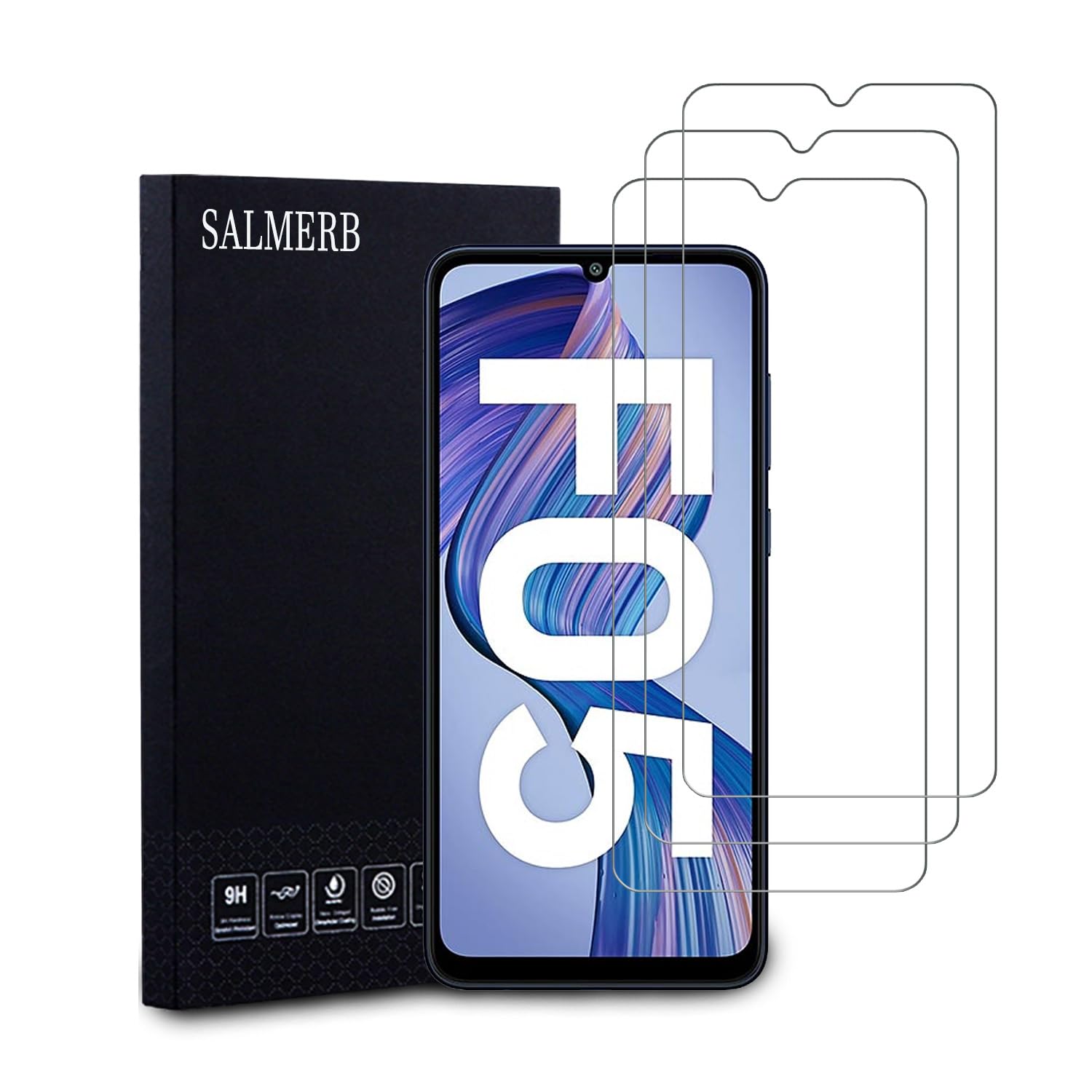 SALMERB 3 Pack Screen Protector Designed for Samsung Galaxy F05, Full Coverage,Anti-Scratch,High Transparency,Anti-fingerprint,Bubble-Free,Premium