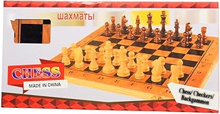 شطرنج خشب بني وأبيض