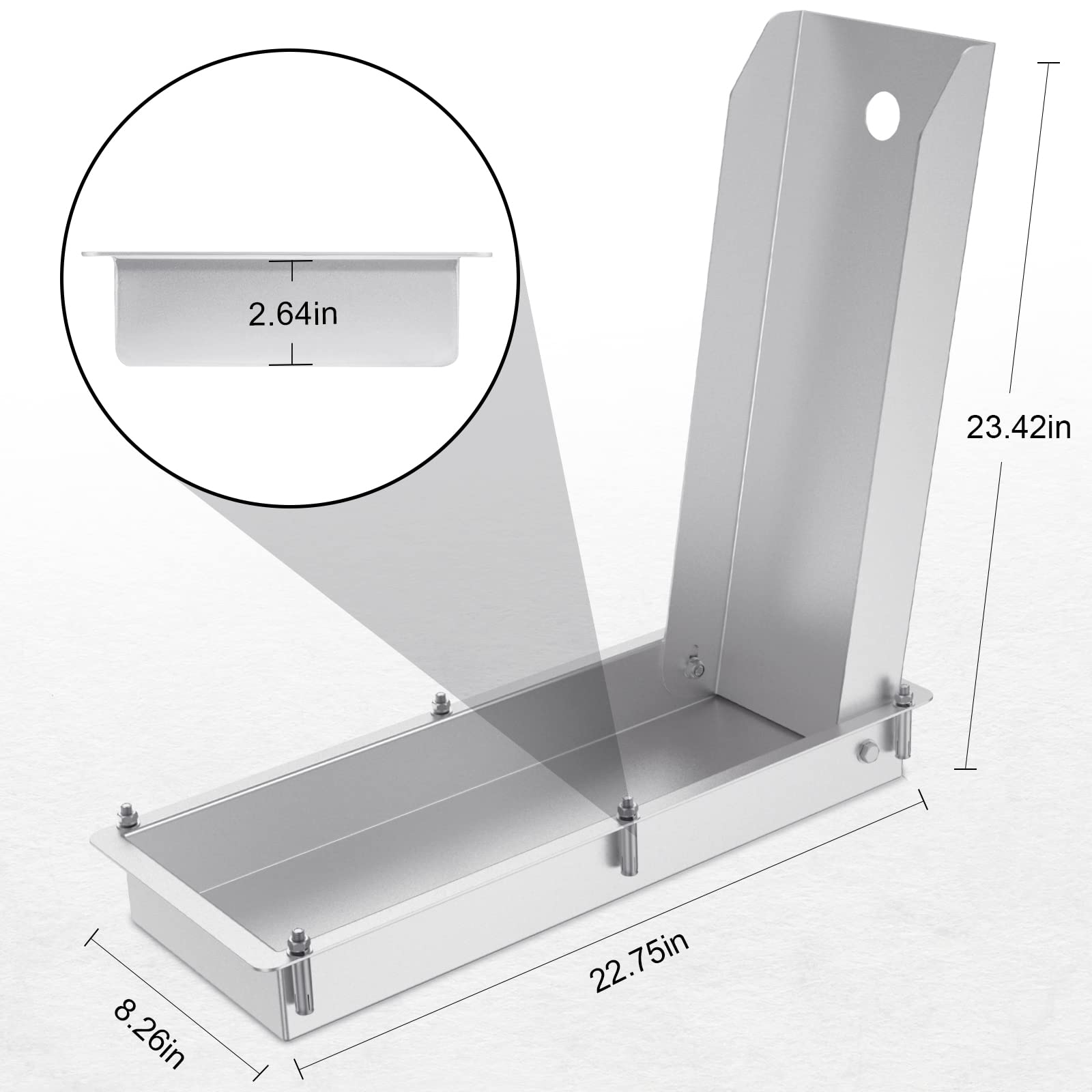 FAMIWIN Recessed Motorcycle Wheel Chocks for 24" Wheels, 1500 lbs