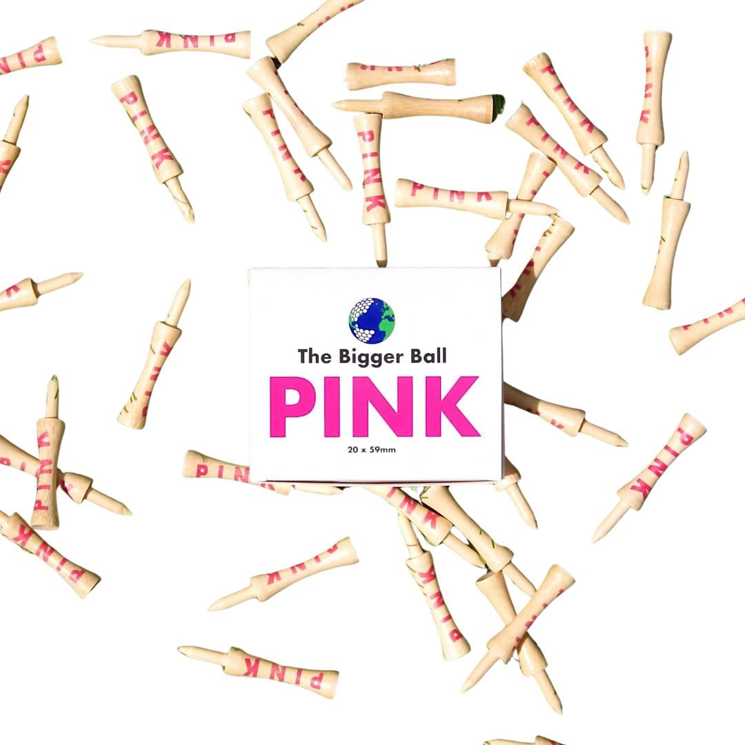 The Bigger BallPINK (59mm) Bamboo Castle Golf Tees | 80pcs