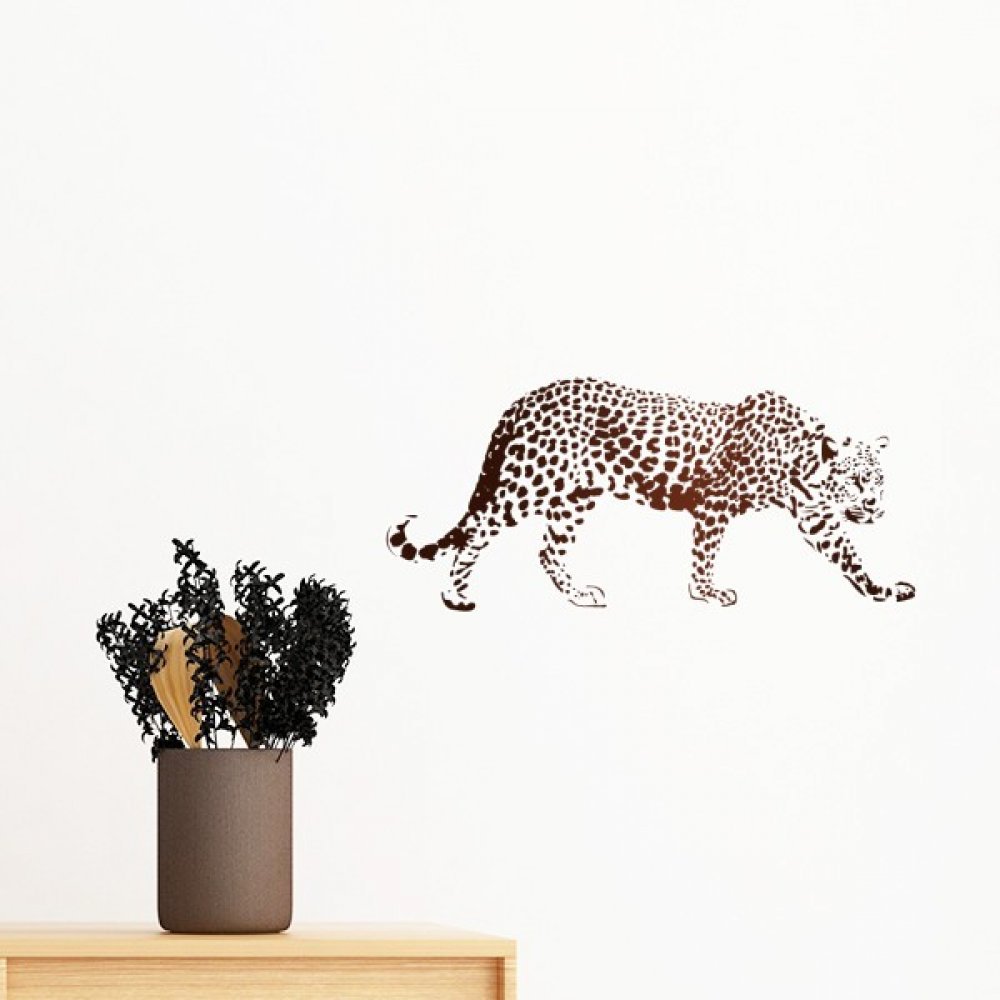 Sticker guépard marron 30cm pour sublimer le mur d'une chambre