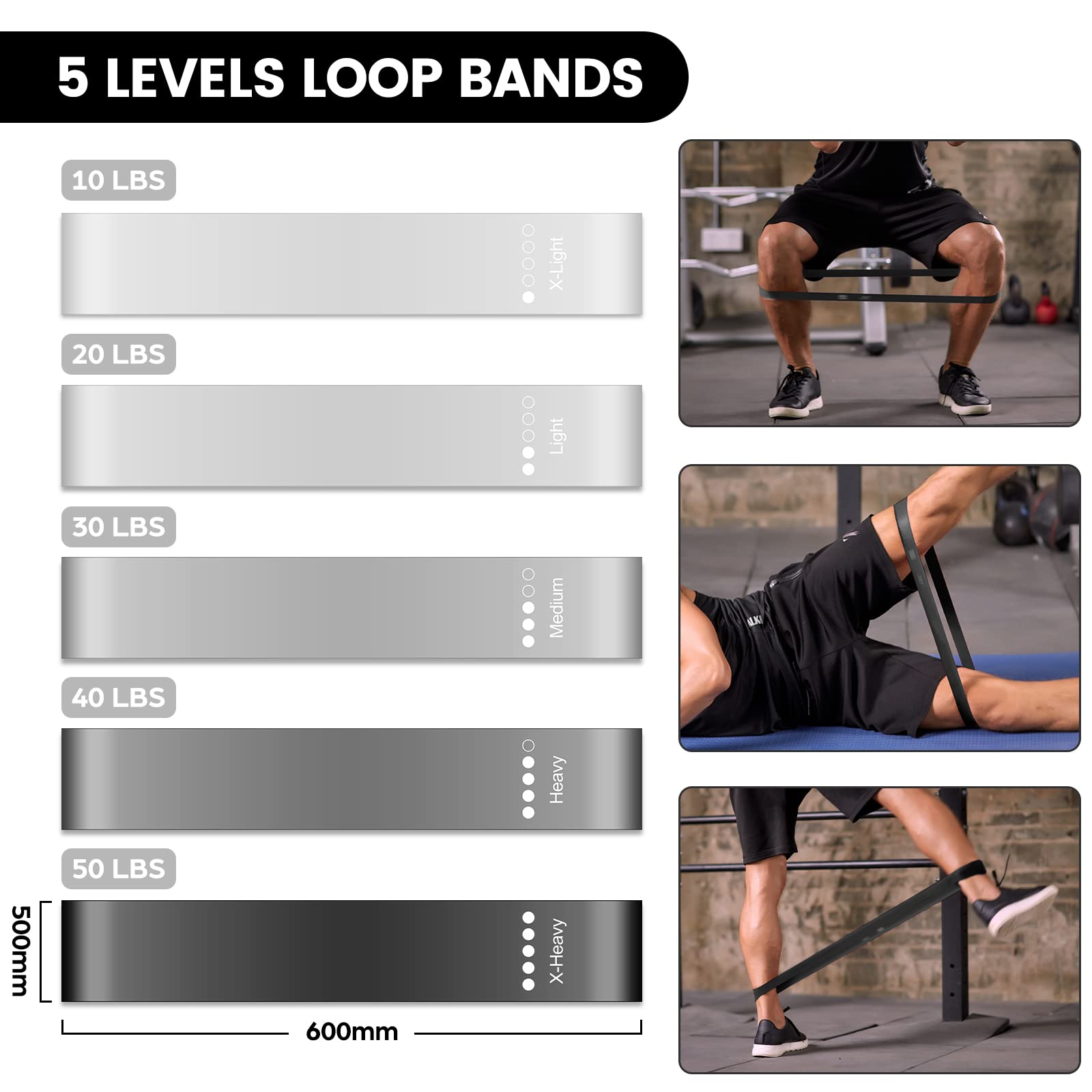 Odoland Resistance Bands Set Workout Bands With Stackable