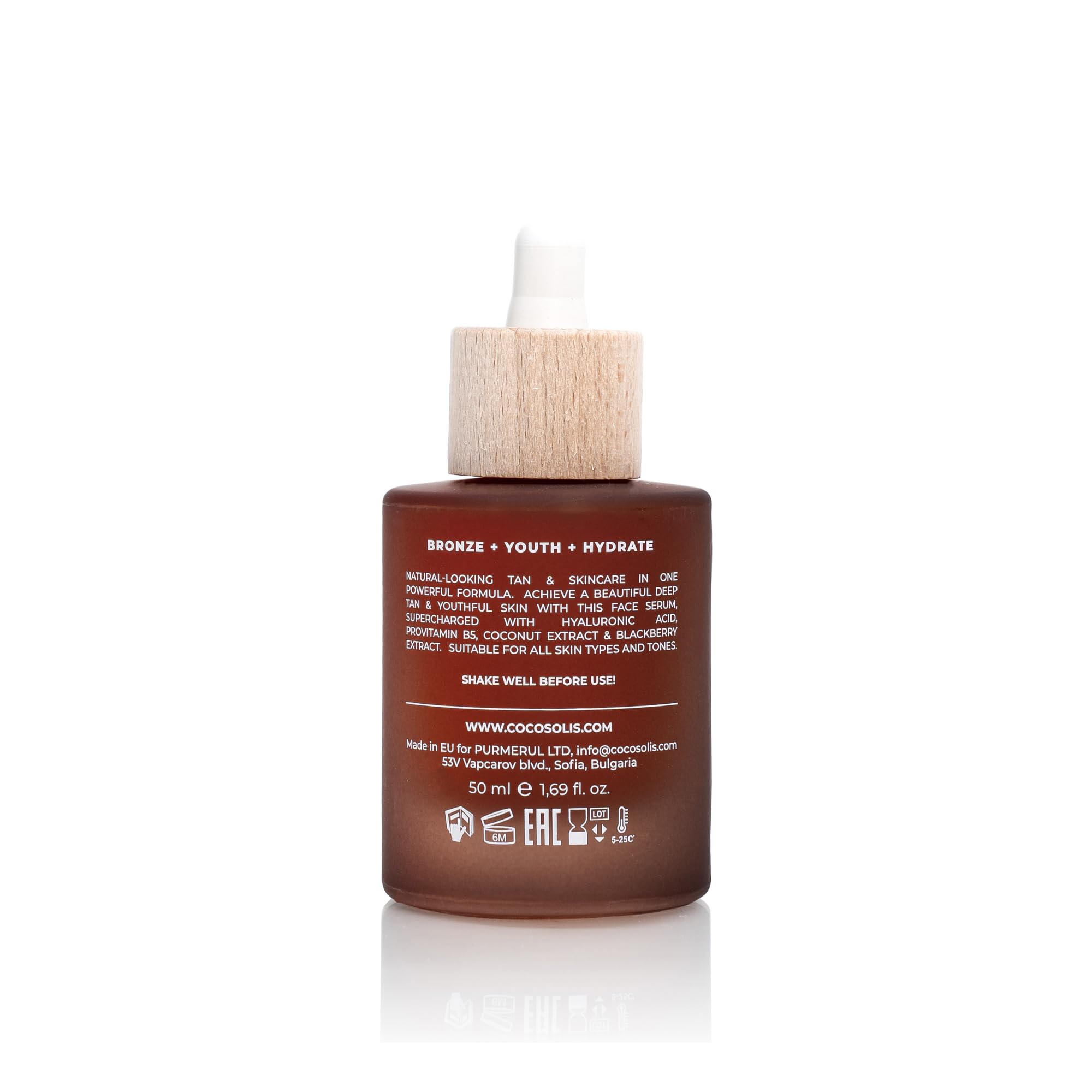 COCOSOLIS SOLIS Self-tanning Face Serum, autobronzant et soin pour le visage, gouttes autobronzantes pour un bronzage personnalisé et intense en quelques heures, longue durée, sans traces