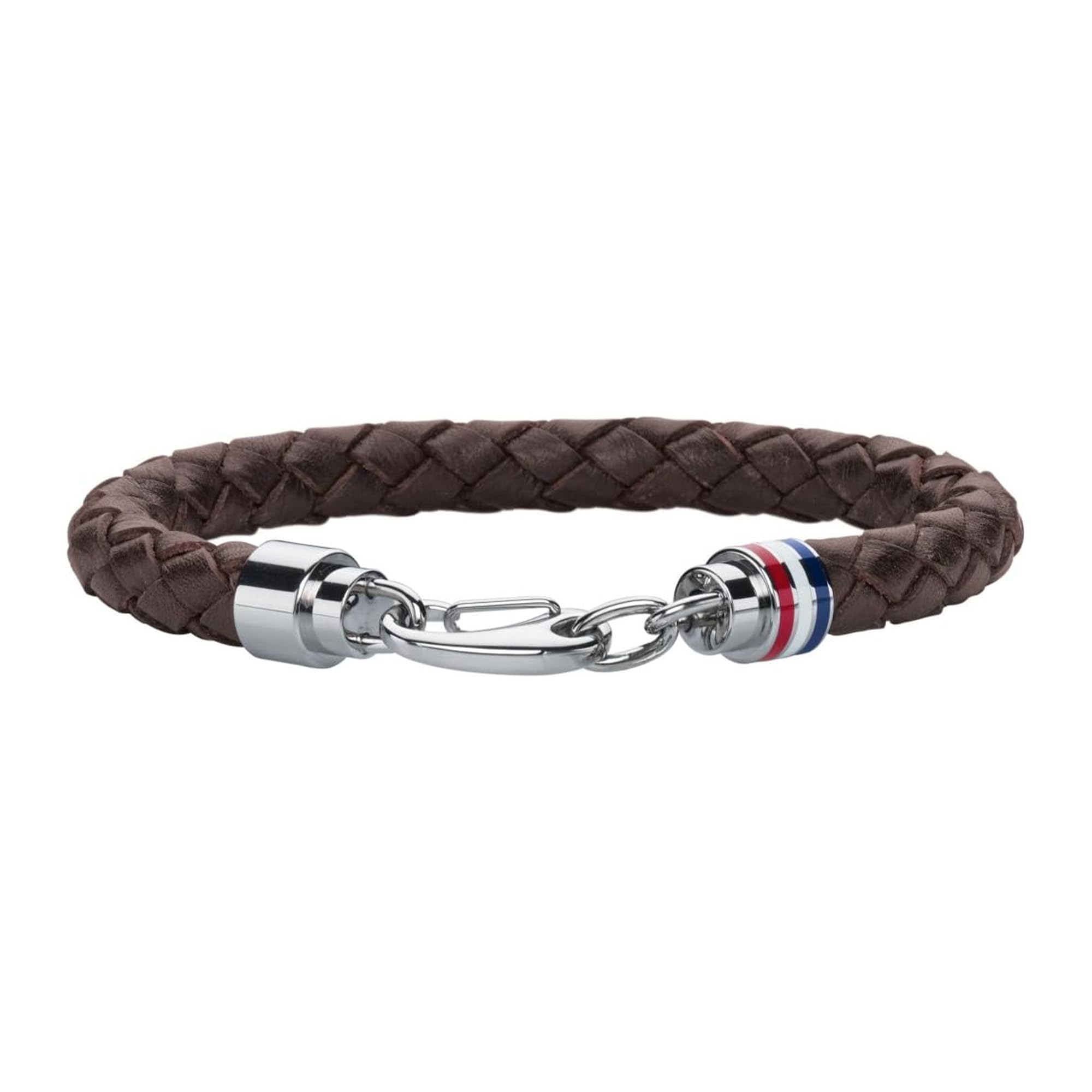Tommy Hilfiger Jewelry Geflochtenes Lederarmband für Herren - Erhältlich aus Braune oder Schwarze Farbe