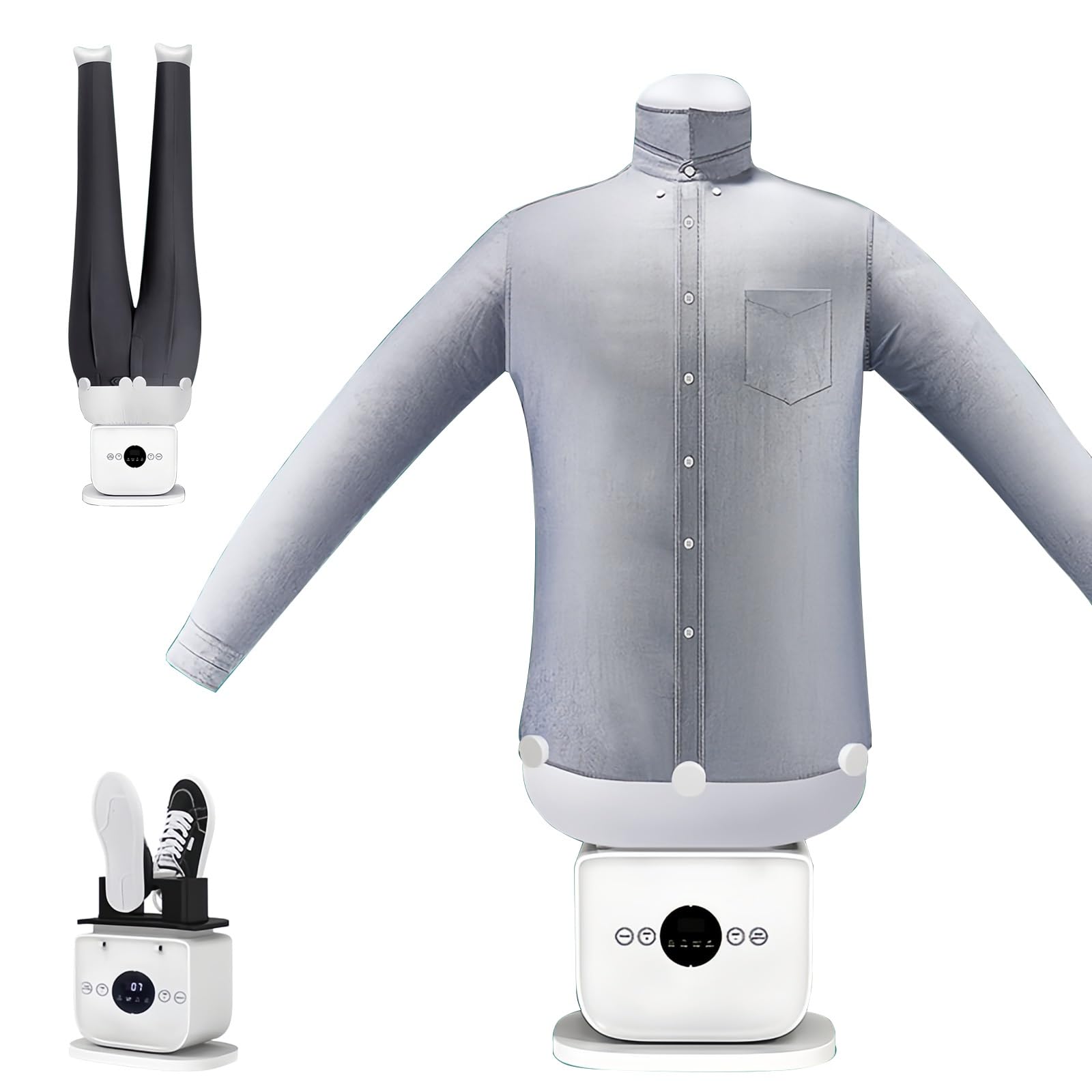 AXGCAA Inflatable Clothing Steamer, Hands Free Automatic Ironing Machine with Shoe Rack and Inflatable Membrane, Portable Steam Iron, 8 Minutes Quick Ironed Dry, for Shirts, Pants, Shoes(220v)