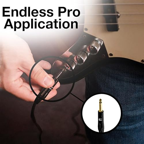 Miniatura 7 de COLUBER CABLE XLR macho de ángulo recto a macho TS de 14 pulgadas - 6 pies - blanco - conector de micrófono Pro de 3 pines para altavoces