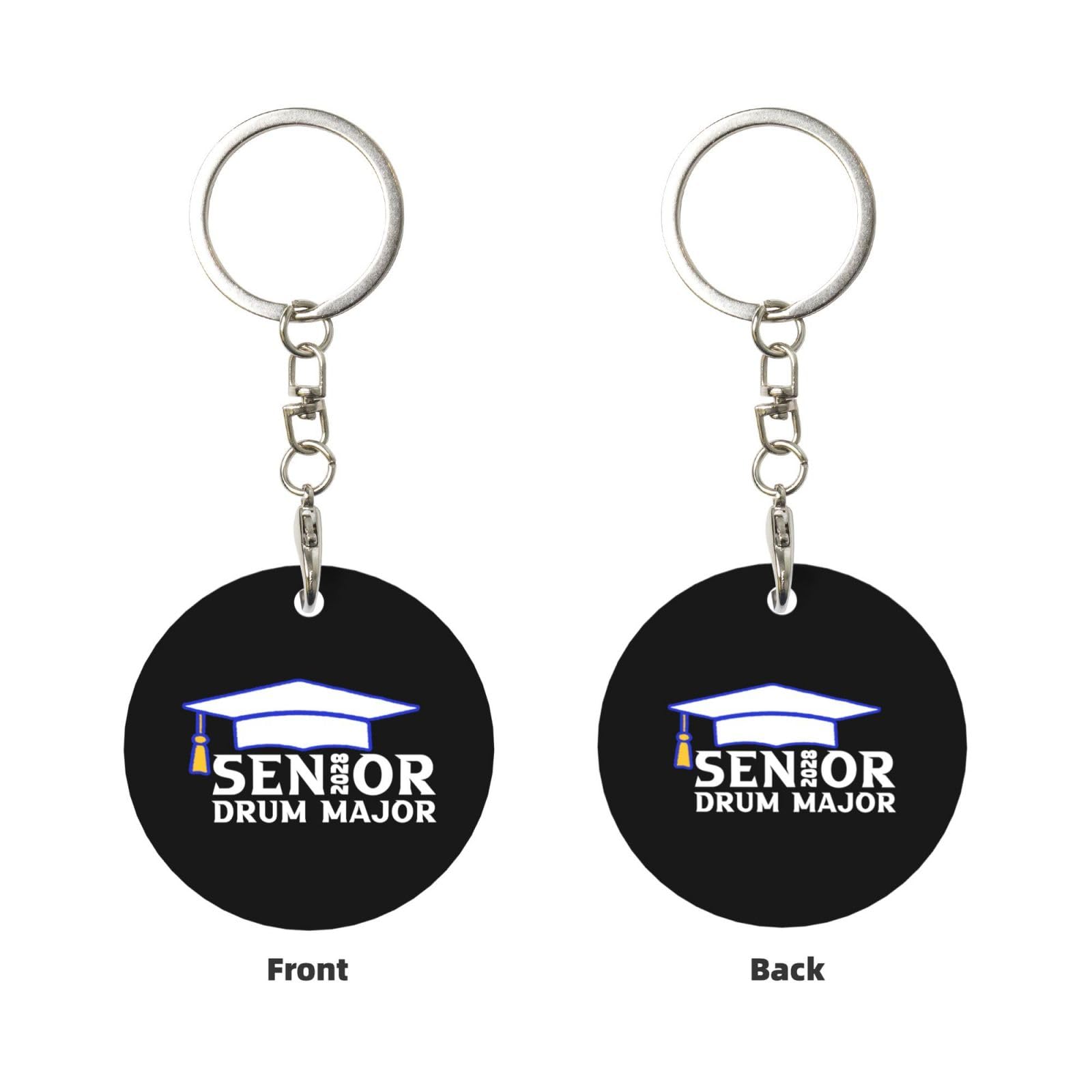 Kangweida Senior 2028 Drum Major Durable Aluminum Round Keychain Stylish Useful