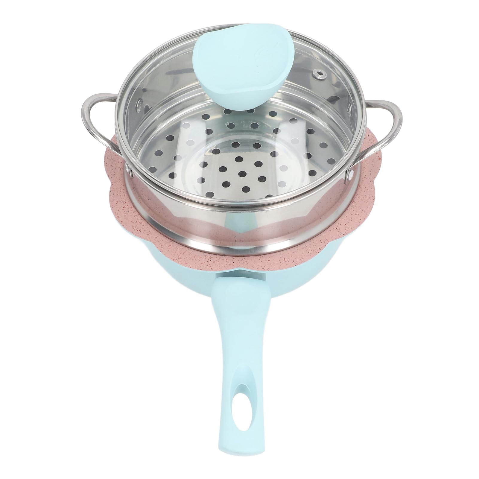 RIZGHWOY Piccola Casseruola Antiaderente con Cestello per Cottura a Vapore per Alimenti per Bambini, Distribuzione Uniforme del Calore - Lega di Alluminio [1 Set X Casseruola] (Stile 2)