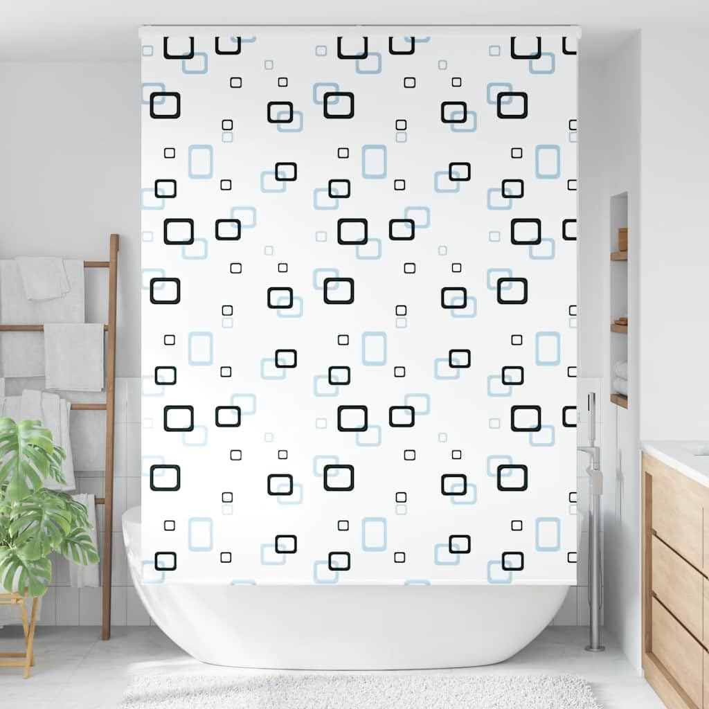 Duschrollo mit Kassette 160x240 cm Stoffbreite 156 cm PEVA Duschvorhang Rollo für Badezimmer Deckenmontage Wandmontage Modernes Blasen-Muster Sichtschutz Badrollo