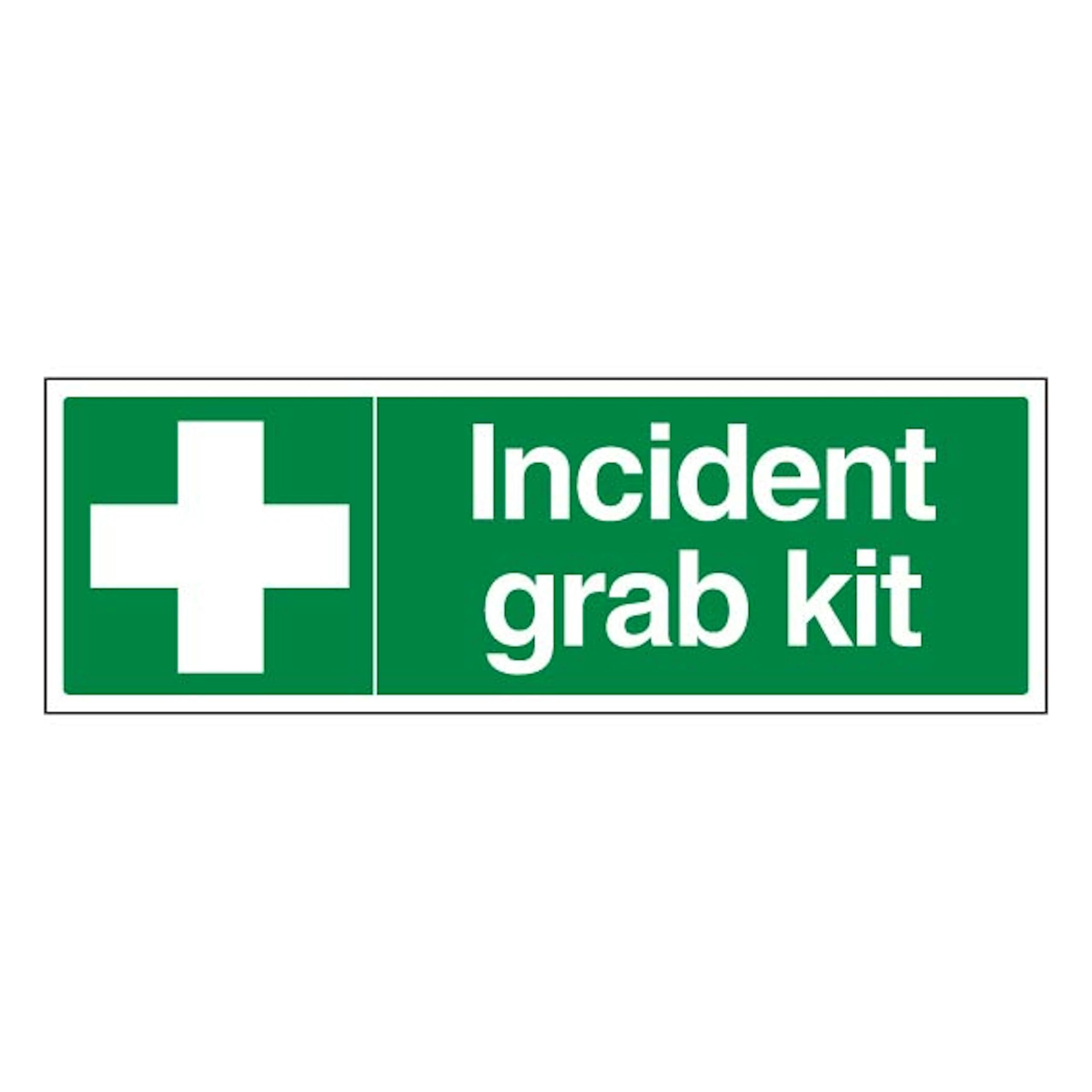 V Safety Incident Grab Kit - Landscape 600 x 200 mm - 2mm Super-Tough Rigid Plastic