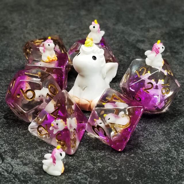 Sage's Portal Animal Familiars Resin DND Dice Set Polyhedral Dice Set for Dungeons and Dragons RPG Pathfinder Tabletop TTRPG (Pu
