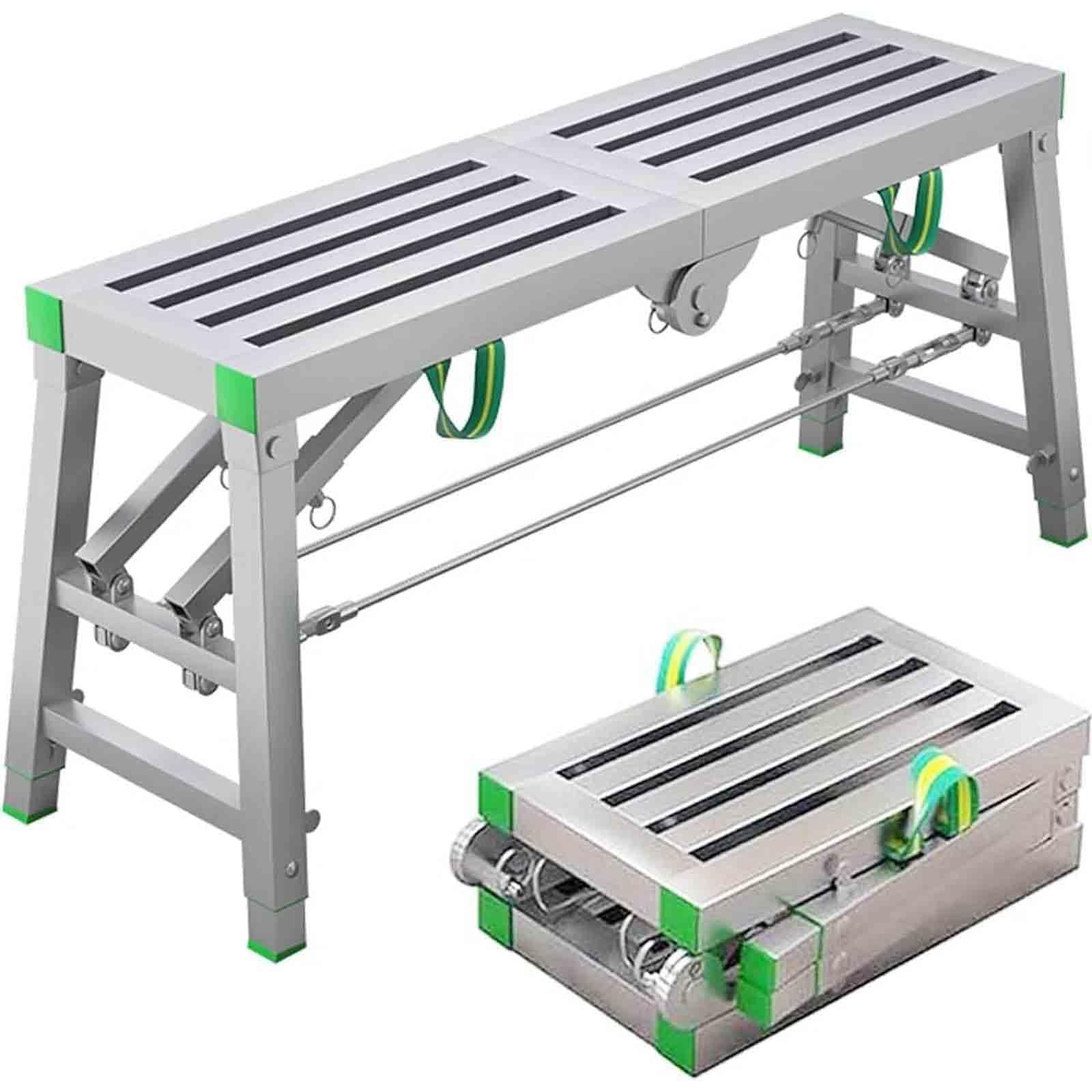 Ponteggio Pieghevole Portatile per carichi Pesanti, Portata 400 kg. Durevole e Versatile per edilizia e ristrutturazioni. Sicuro e Facile da Usare. Ideale per progetti Domestici e Profession