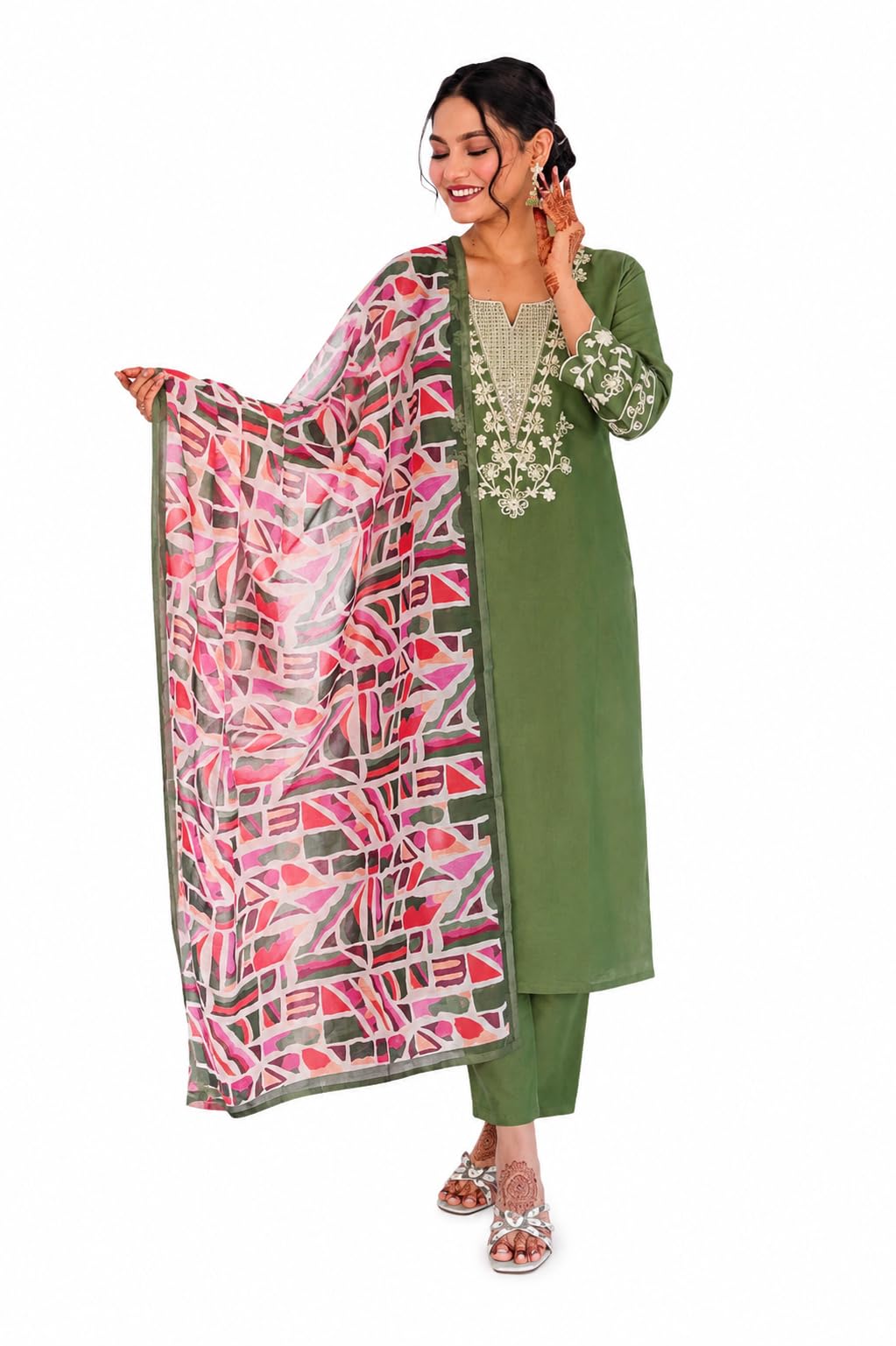 Roman Kurta Pant with Chanderi Dupatta Set-image-28