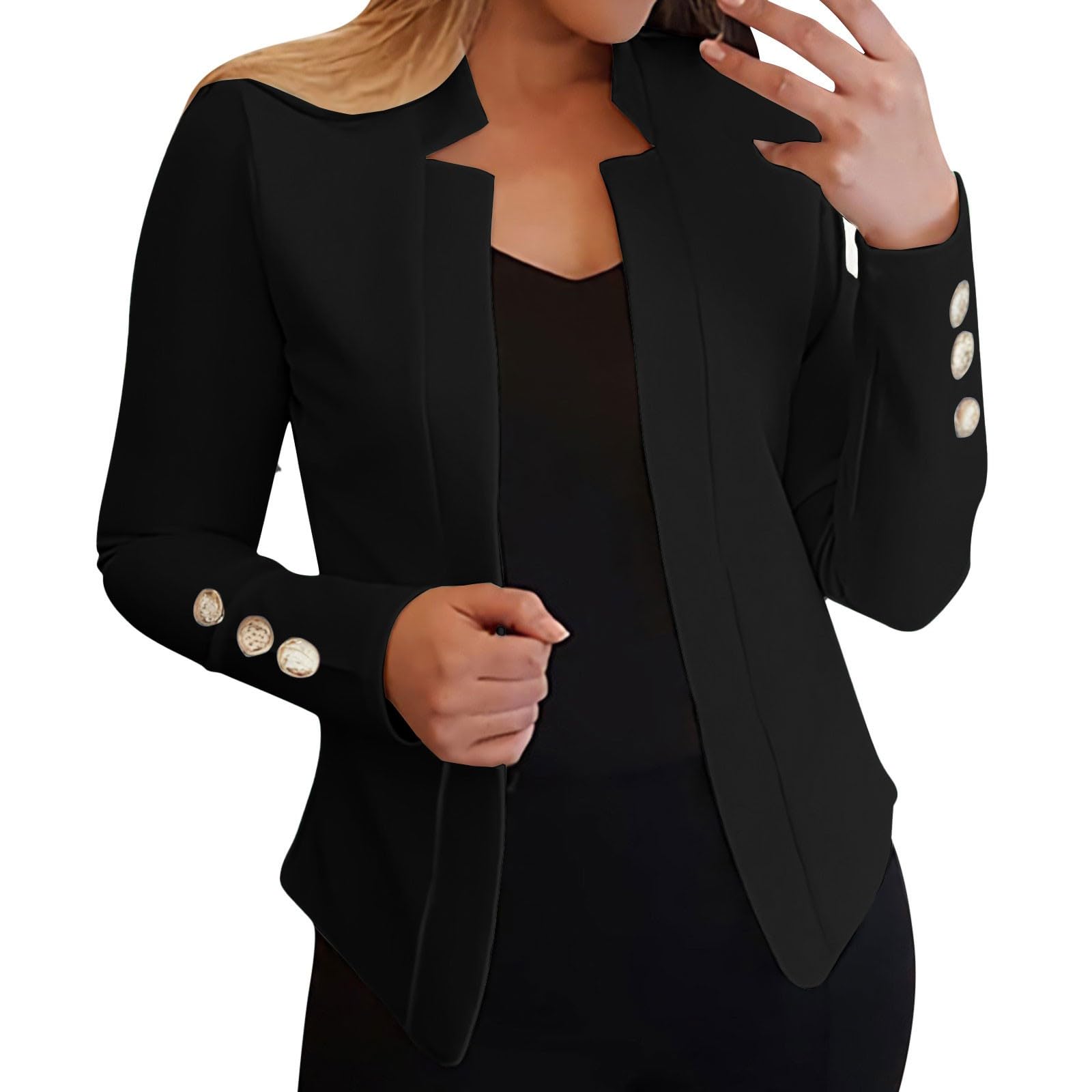 2025 Casual Blazers for Women Plus Size Lightweight Long Sleeve Open Front Jackets Business Office Work Suits S-5XL