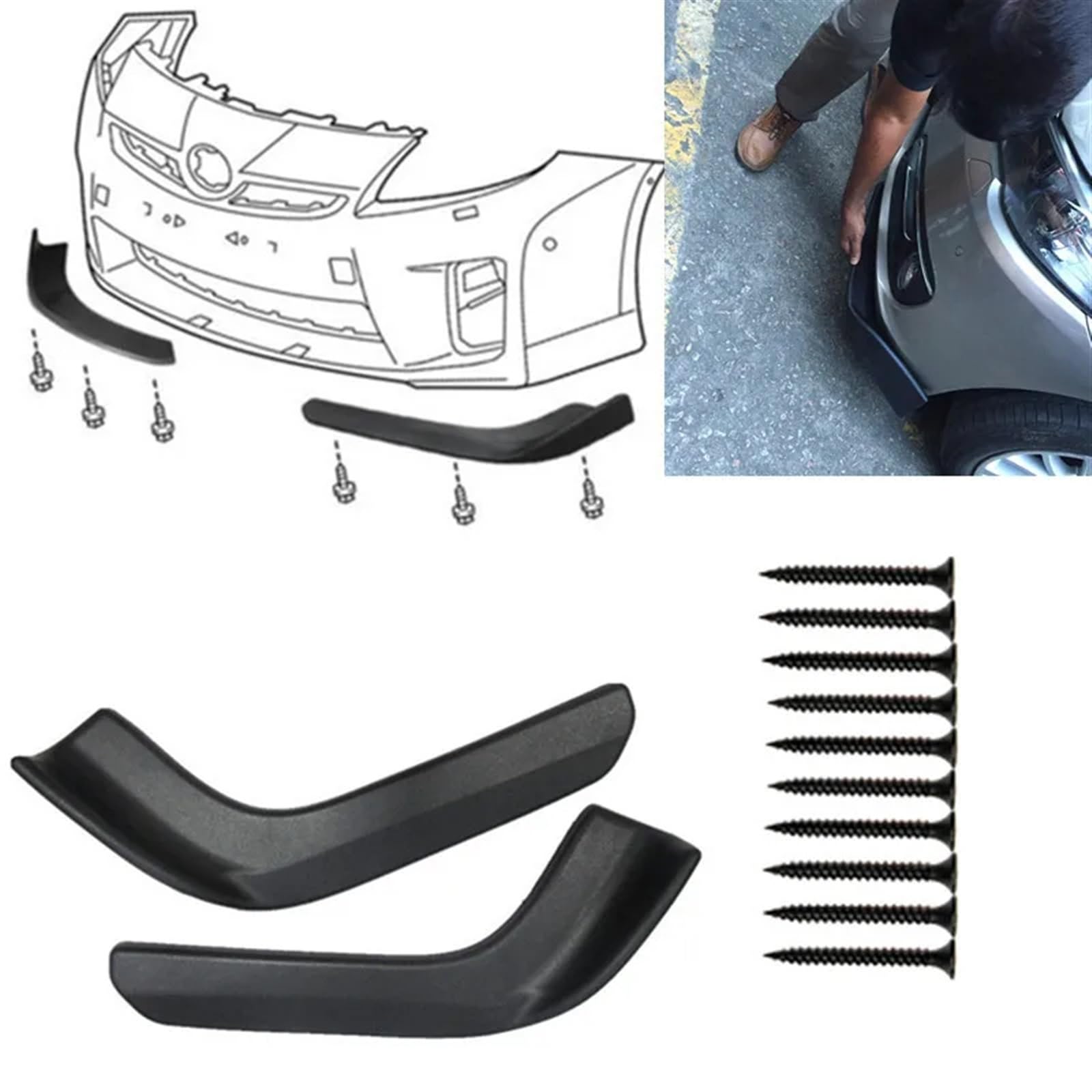 Auto Seitenschweller Auto Front Rock Stoßstange Ecke Lip Deflektor Spoiler Splitter Universal Diffusor Anti-Scratch Surround Schutz Anti-kollision Car Body Side Rock
