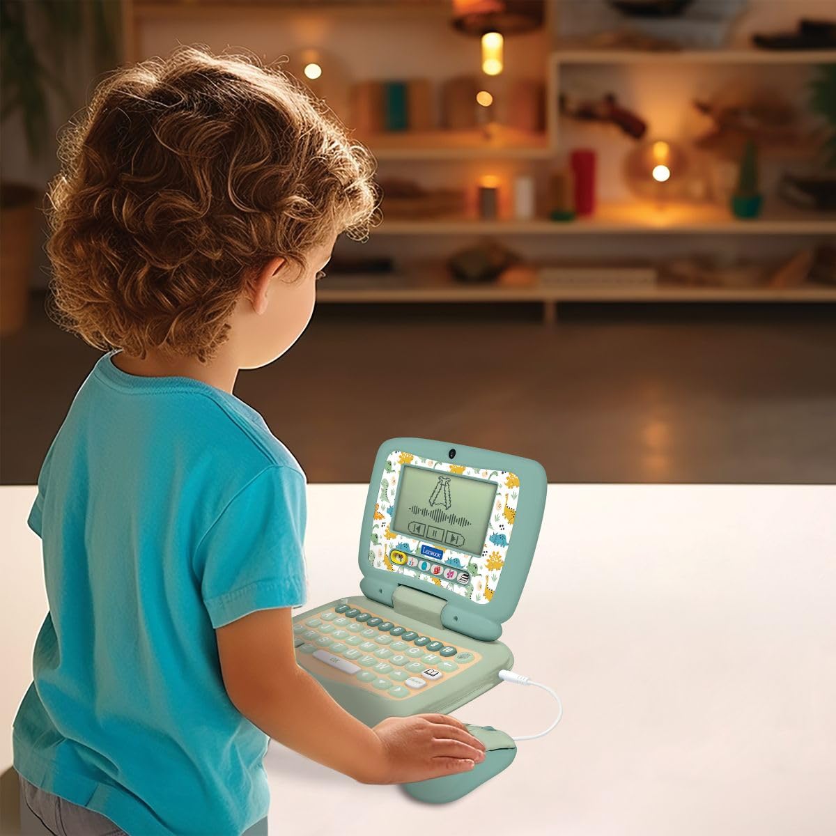 Lexibook, Computer portatile educativo bilingue Inglese/Francese Dinosauro, 40 attività educative, JC398DINOi1LXB